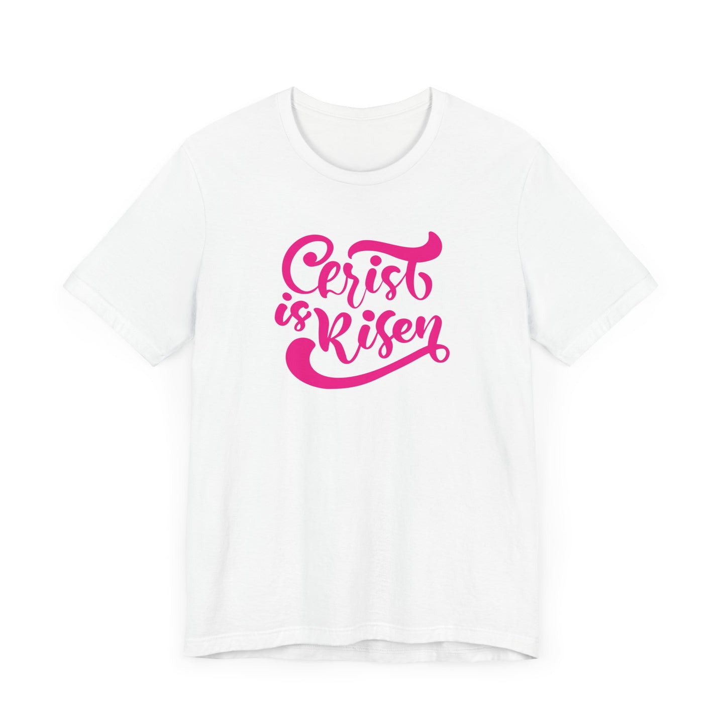 Christ is Risen Pink Print Unisex Jersey Short Sleeve Tee