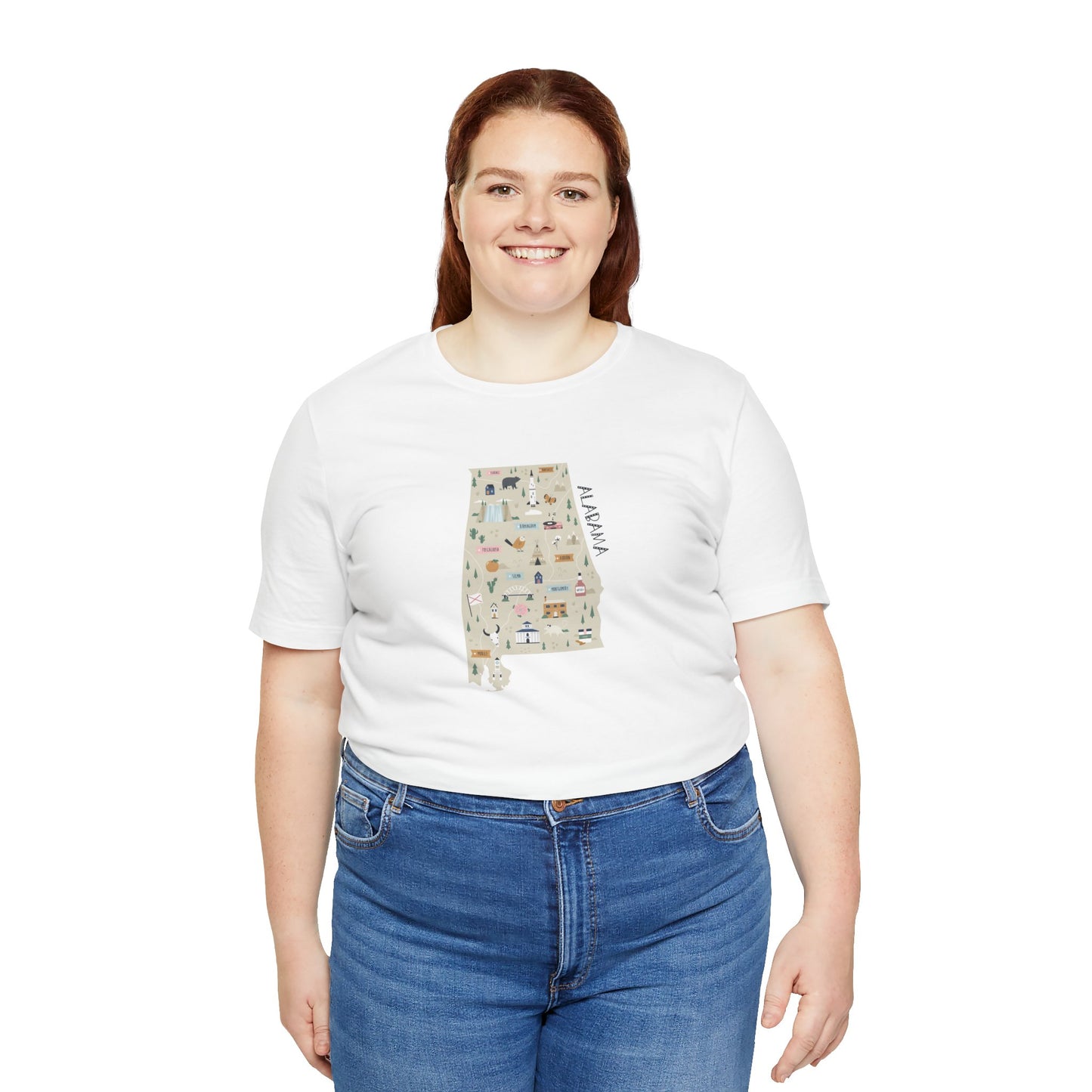 Alabama Map Unisex Jersey Short Sleeve Tee