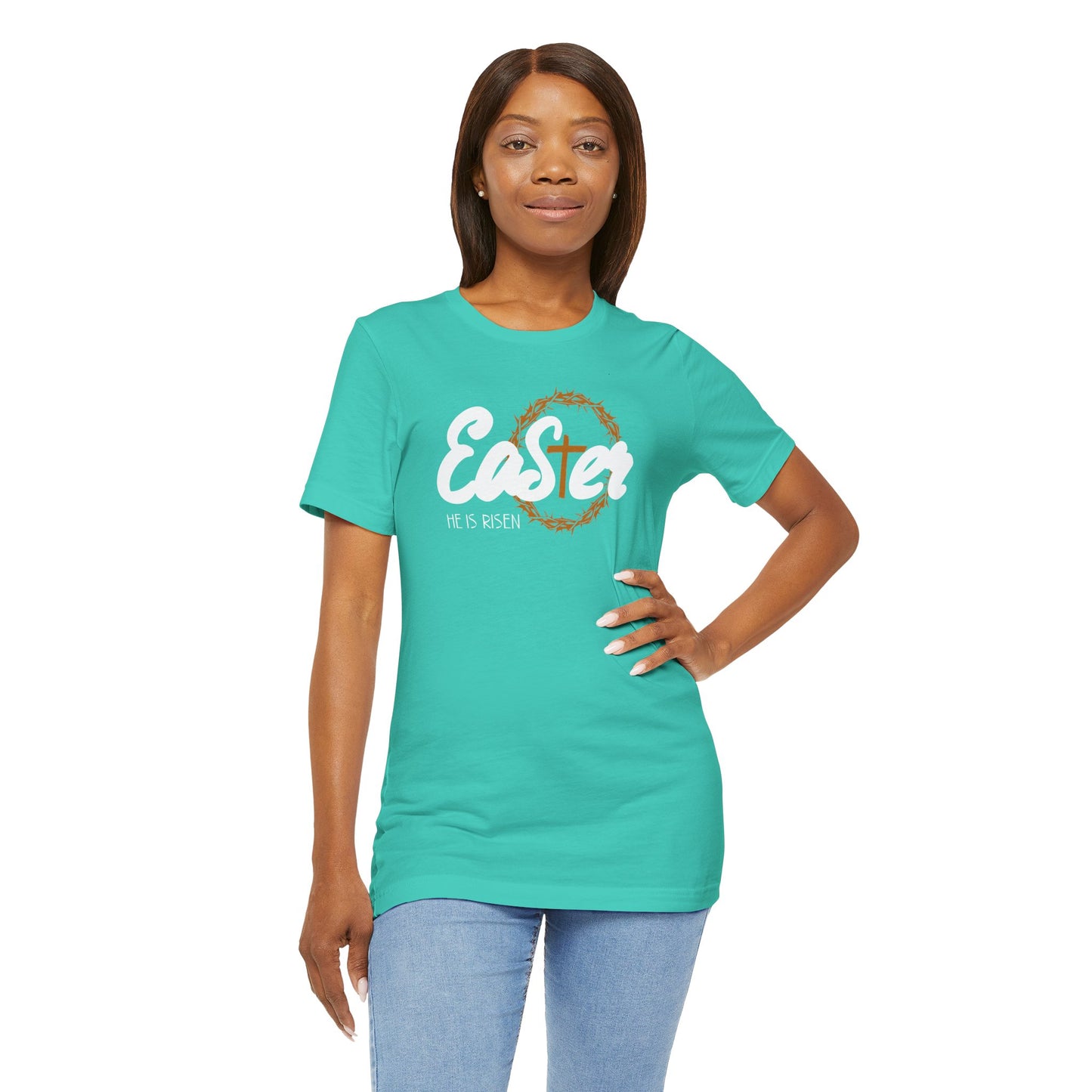 Easter He Is Risen Unisex Jersey Short Sleeve Tee