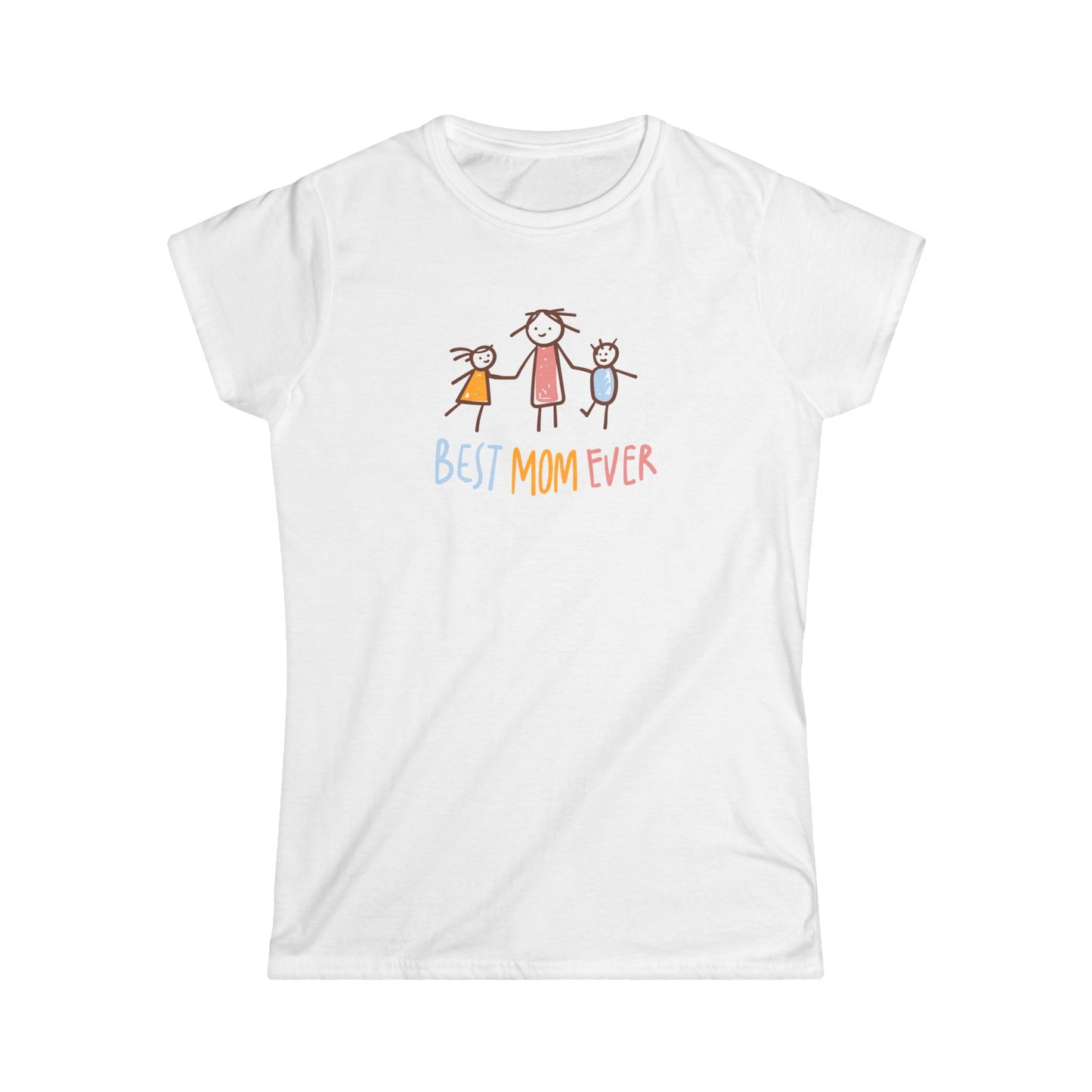 Best Mom Ever Multi Color Print Women's Softstyle Tee
