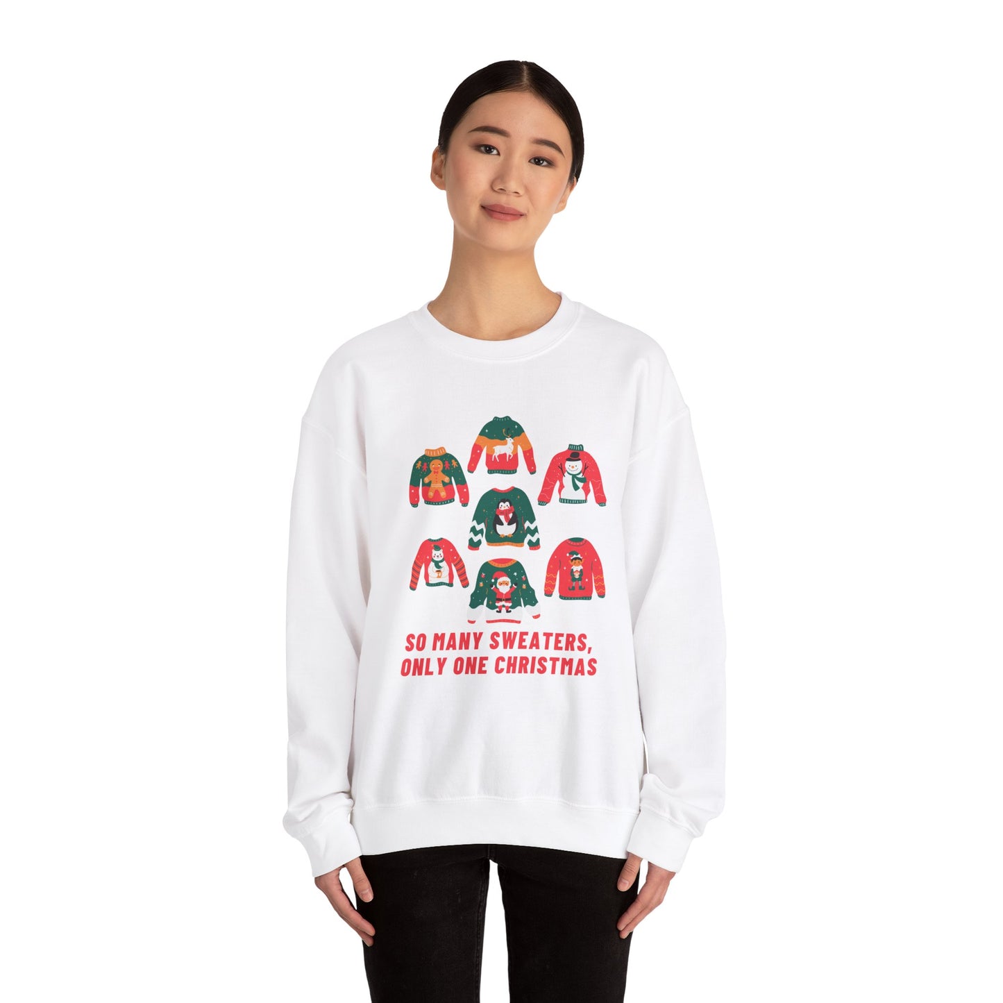 Unisex Heavy Blend Crewneck Sweatshirt So Many Sweaters, Only One Christmas ππβ¨
