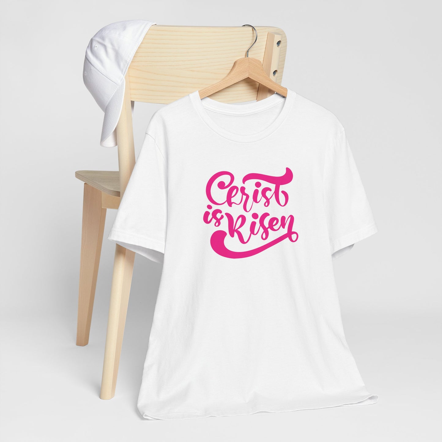 Christ is Risen Pink Print Unisex Jersey Short Sleeve Tee