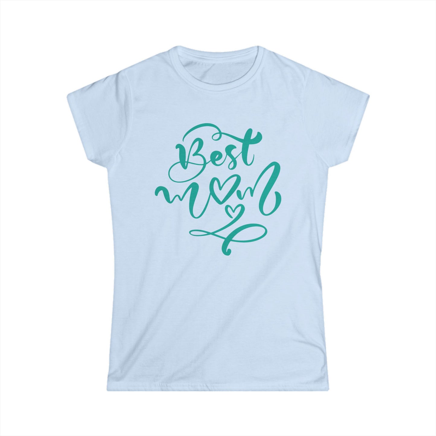 Best Mom Jade Color Print Women's Softstyle Tee