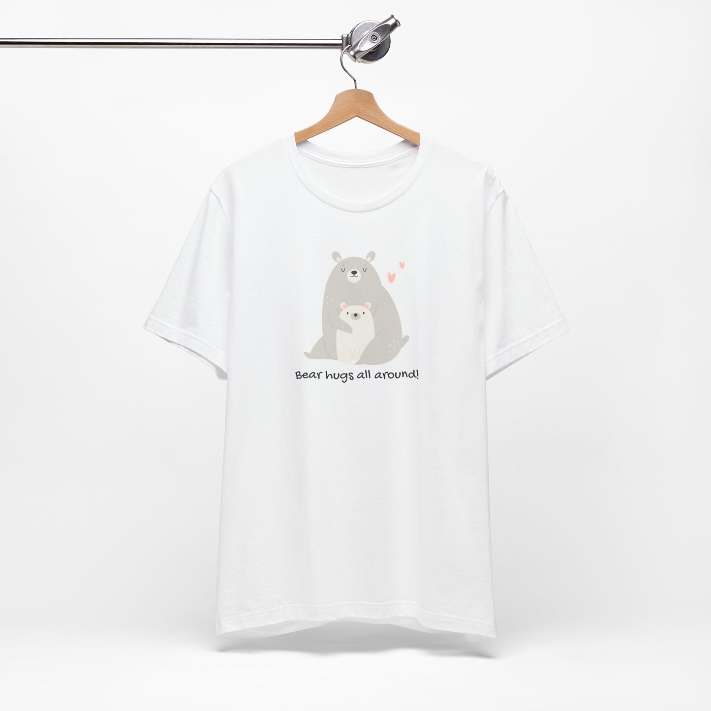 Adorable Bear Hugs All Round Mom Bear and Baby Cub Unisex Jersey Short Sleeve Tee
