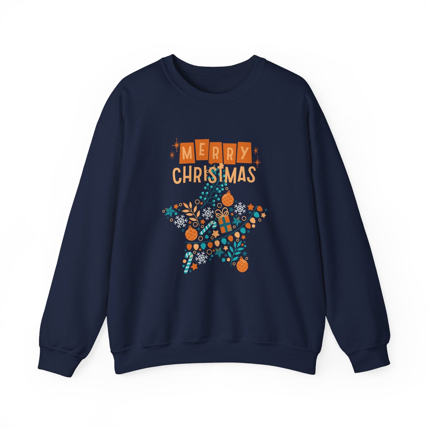 Unisex Heavy Blend Crewneck Sweatshirt Star-Shaped Christmas Montage πβοΈβ¨
