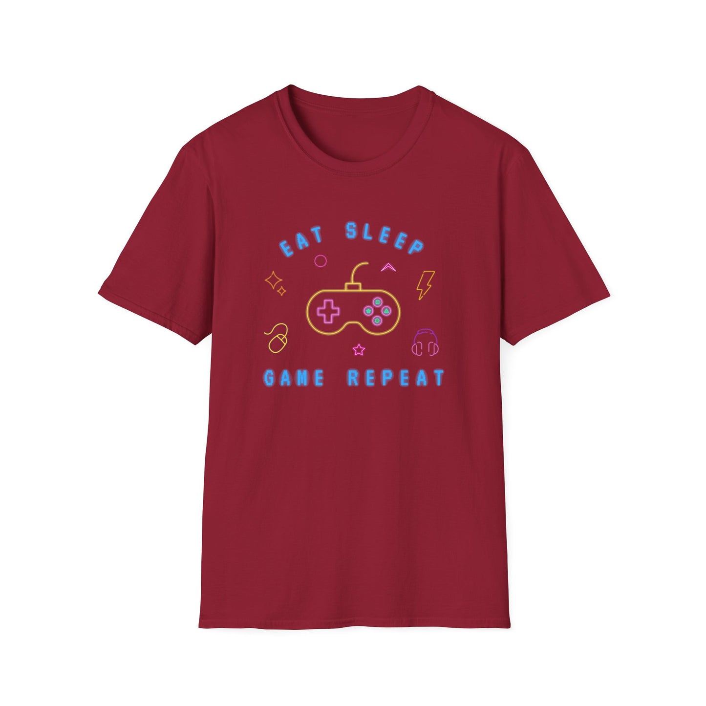 Eat Sleep Game Repeat Unisex Softstyle T-Shirt