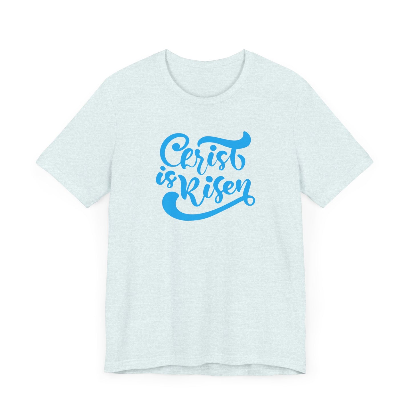 Christ is Risen Blue Print Unisex Jersey Short Sleeve Tee
