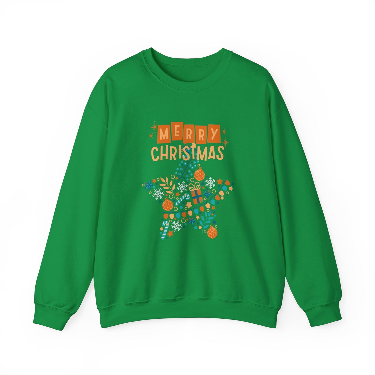 Unisex Heavy Blend Crewneck Sweatshirt Star-Shaped Christmas Montage πβοΈβ¨