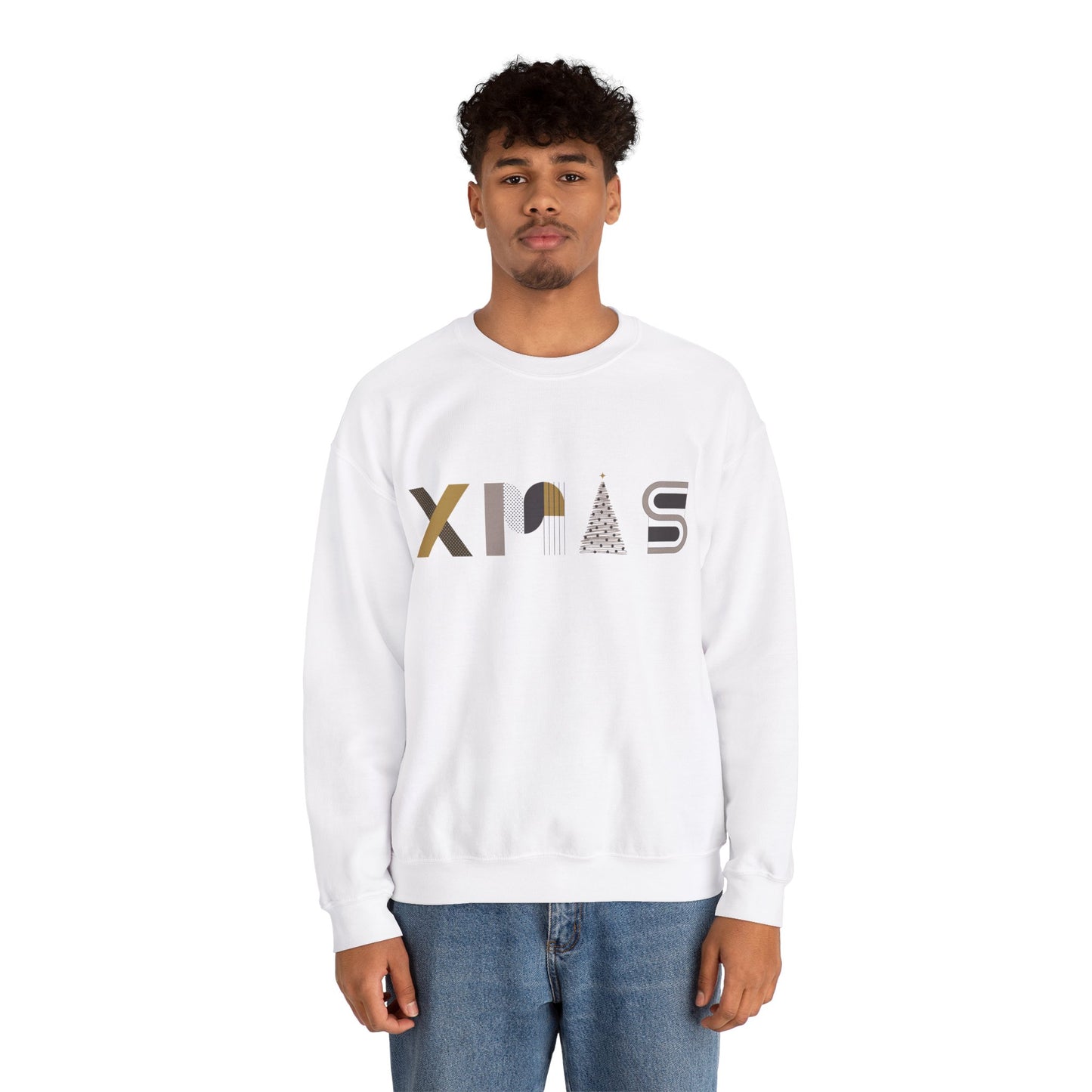 Unisex Heavy Blend Crewneck Sweatshirt Stylish XMAS Typography πβ¨