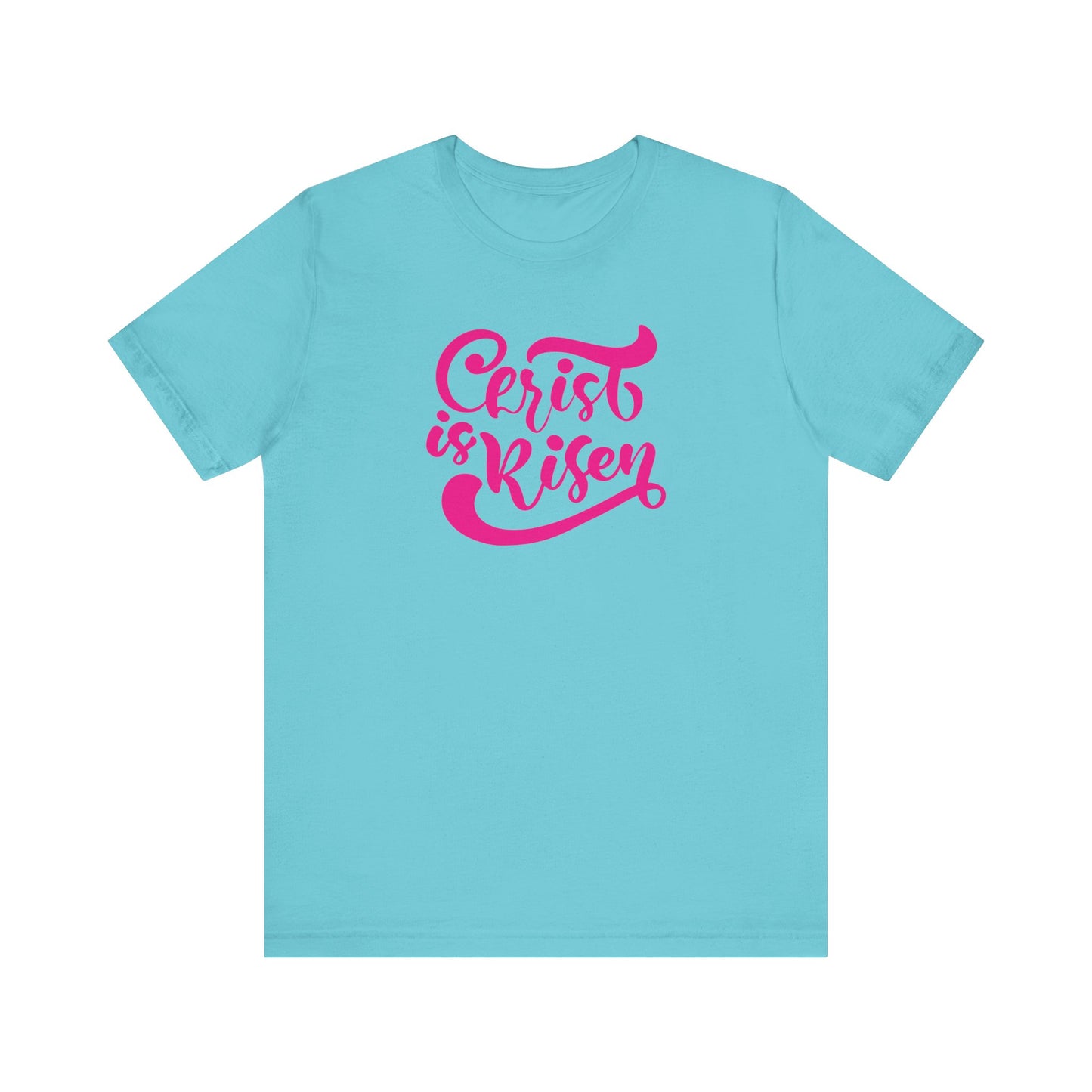Christ is Risen Pink Print Unisex Jersey Short Sleeve Tee