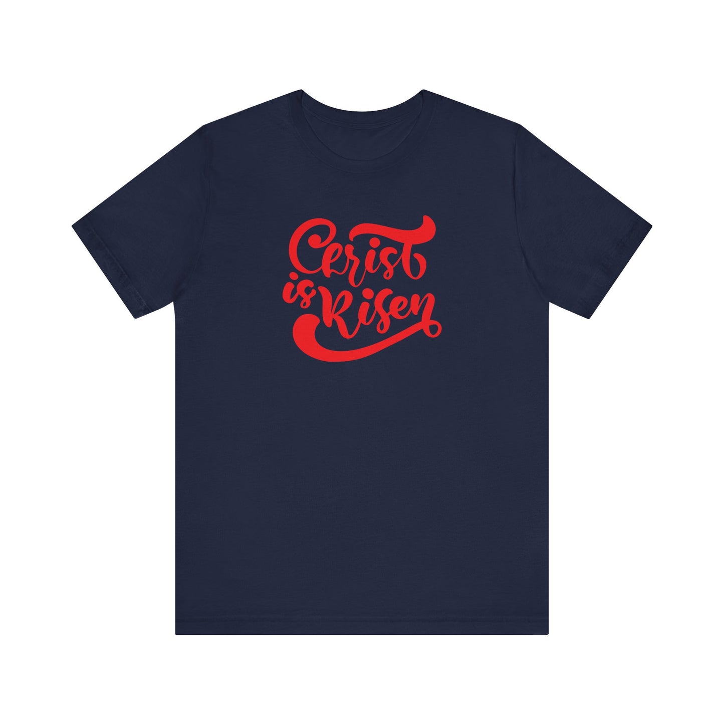 Christ is Risen Red Print Unisex Jersey Short Sleeve Tee