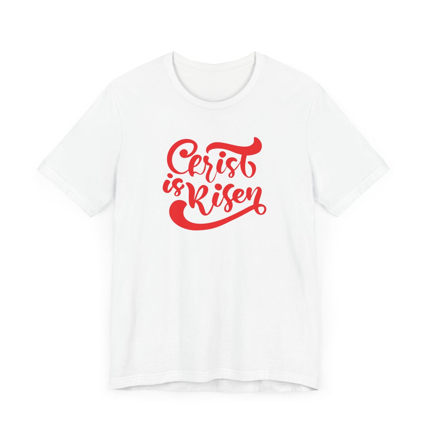 Christ is Risen Red Print Unisex Jersey Short Sleeve Tee
