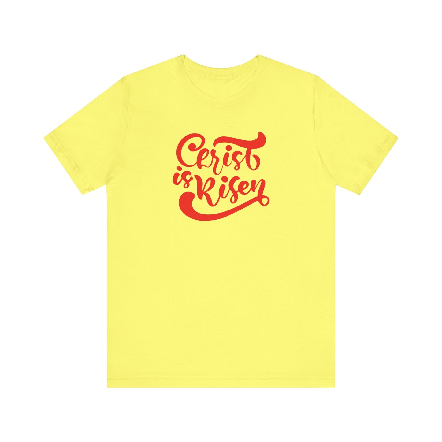 Christ is Risen Red Print Unisex Jersey Short Sleeve Tee