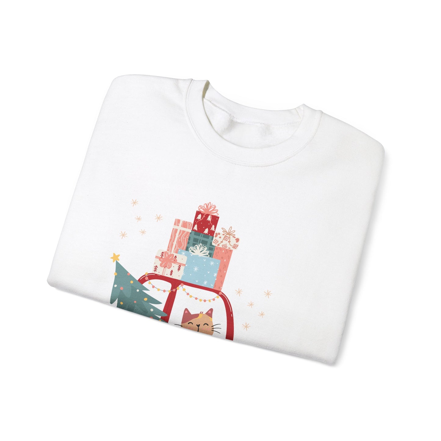 Santa's Little Helper Cat Driving πππ± Unisex Heavy Blend Crewneck Sweatshirt