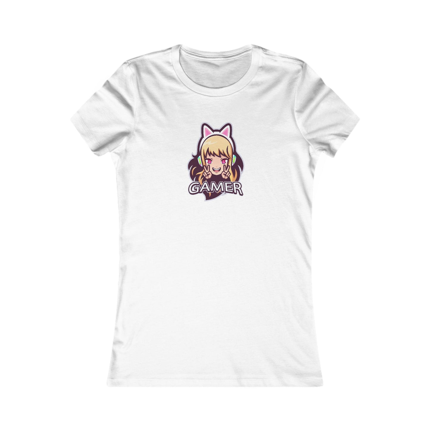 Women's Favorite Tee "Game On, Peace Out Bunny" Playful Gamer Girl
