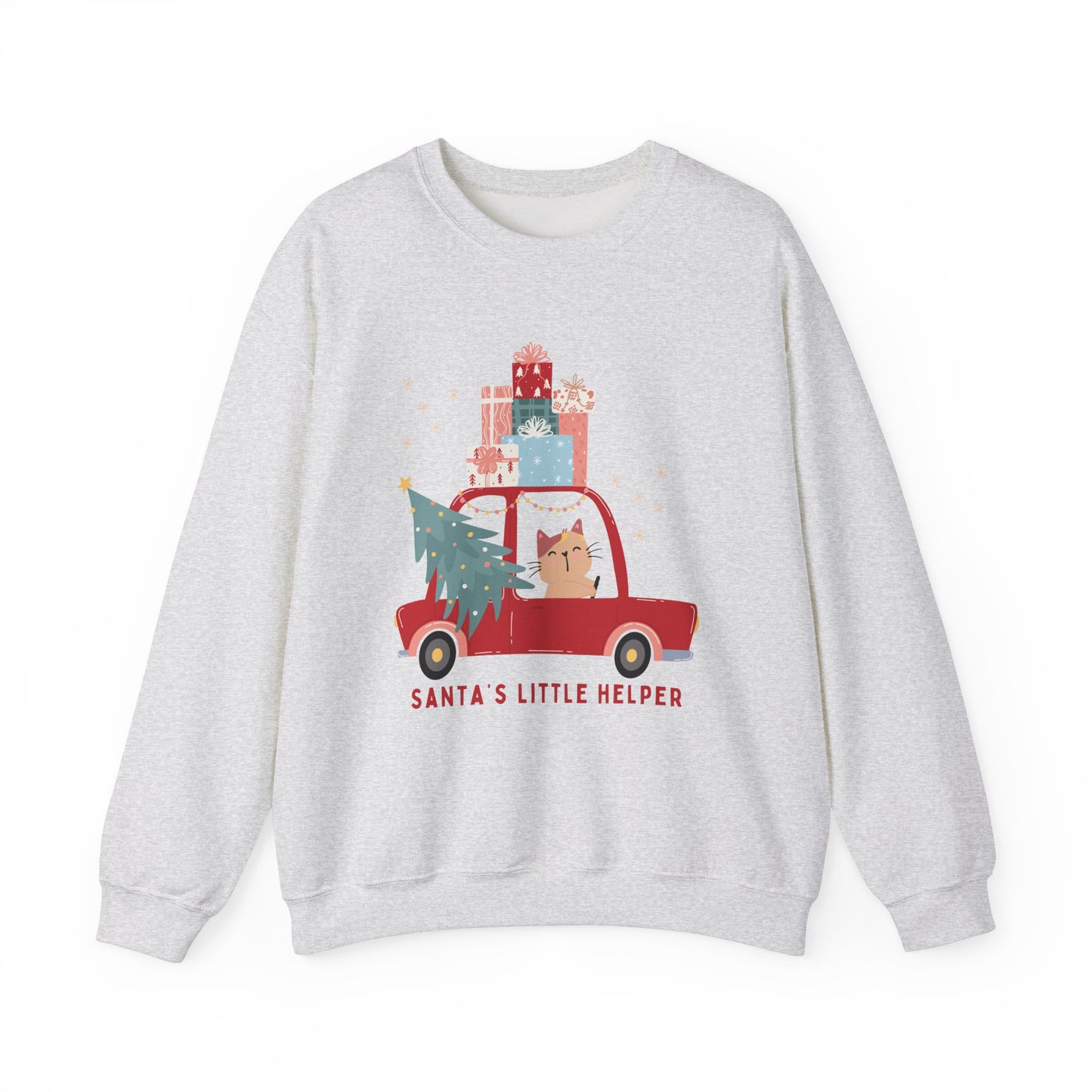Santa's Little Helper Cat Driving πππ± Unisex Heavy Blend Crewneck Sweatshirt