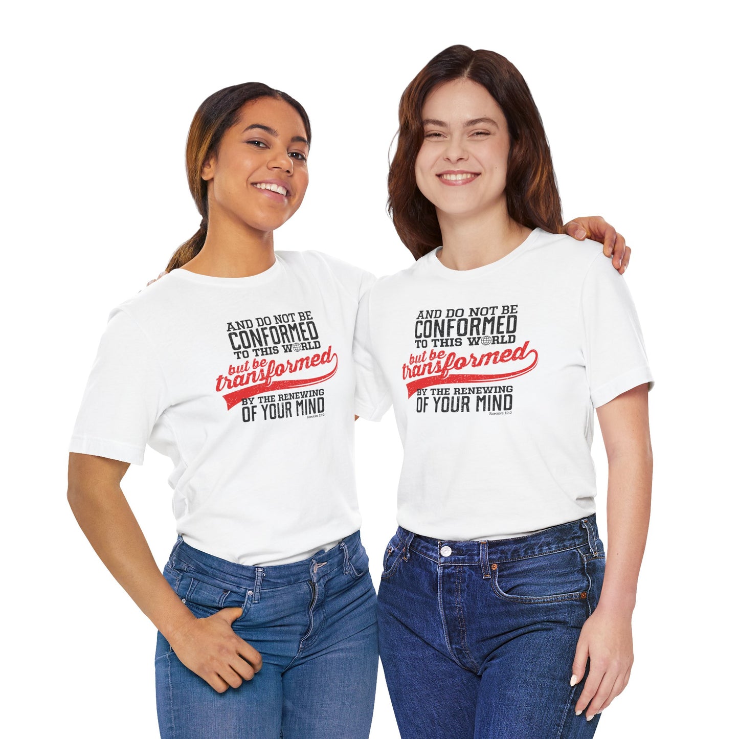 Be Transformed Romans 12:2 Unisex Jersey Short Sleeve Tee