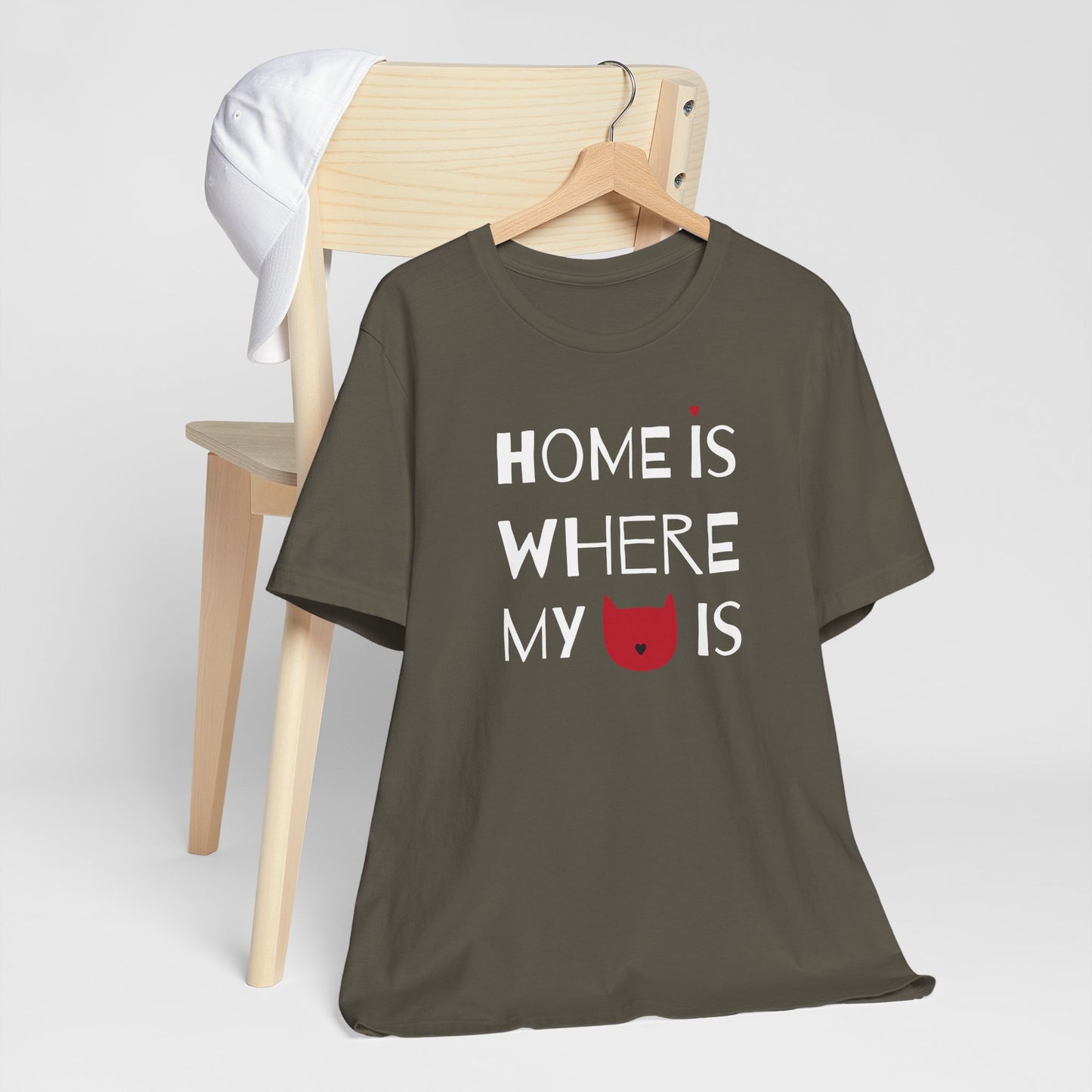 Home Is Where My Cat Is Unisex Jersey Short Sleeve Tee