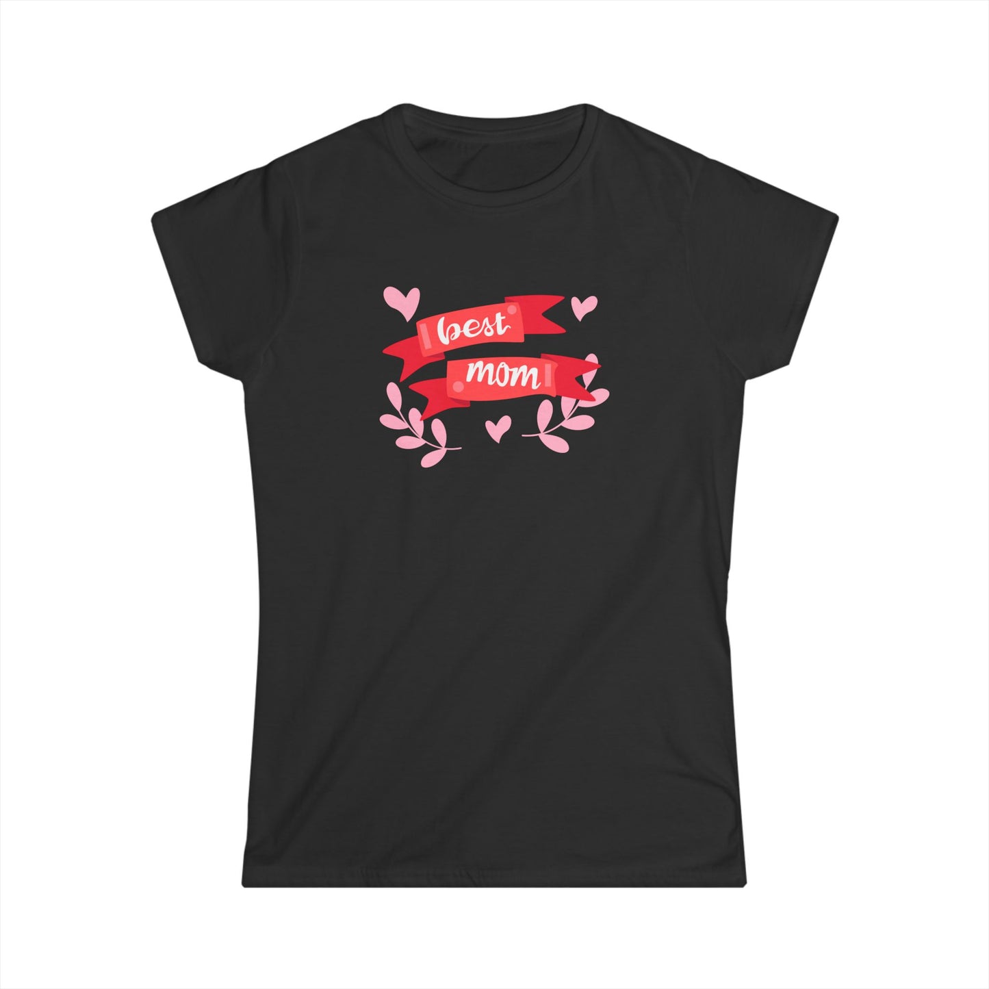 Best Mom Multi Color Print Women's Softstyle Tee