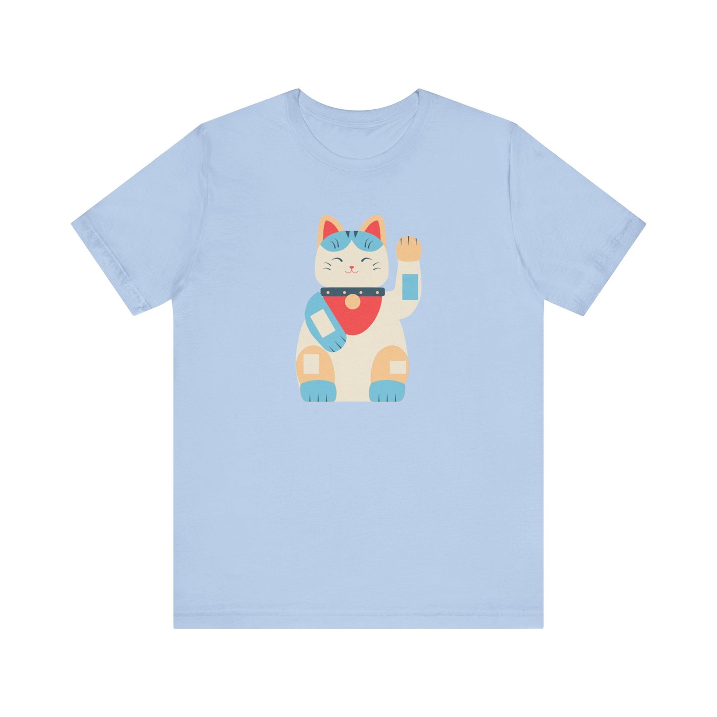 Good Vibes With Maneki-Neko Cat Unisex Jersey Short Sleeve Tee