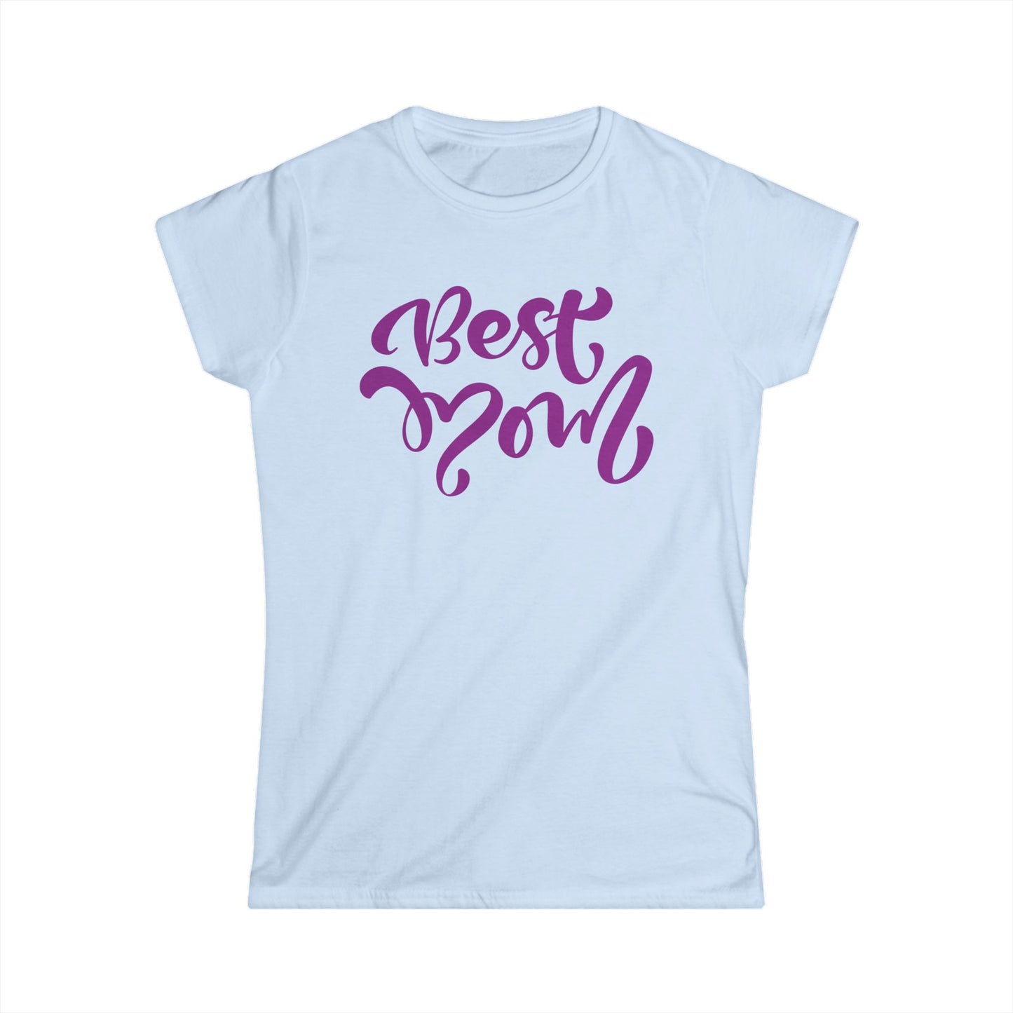 Best Mom Purple Color Print Women's Softstyle Tee