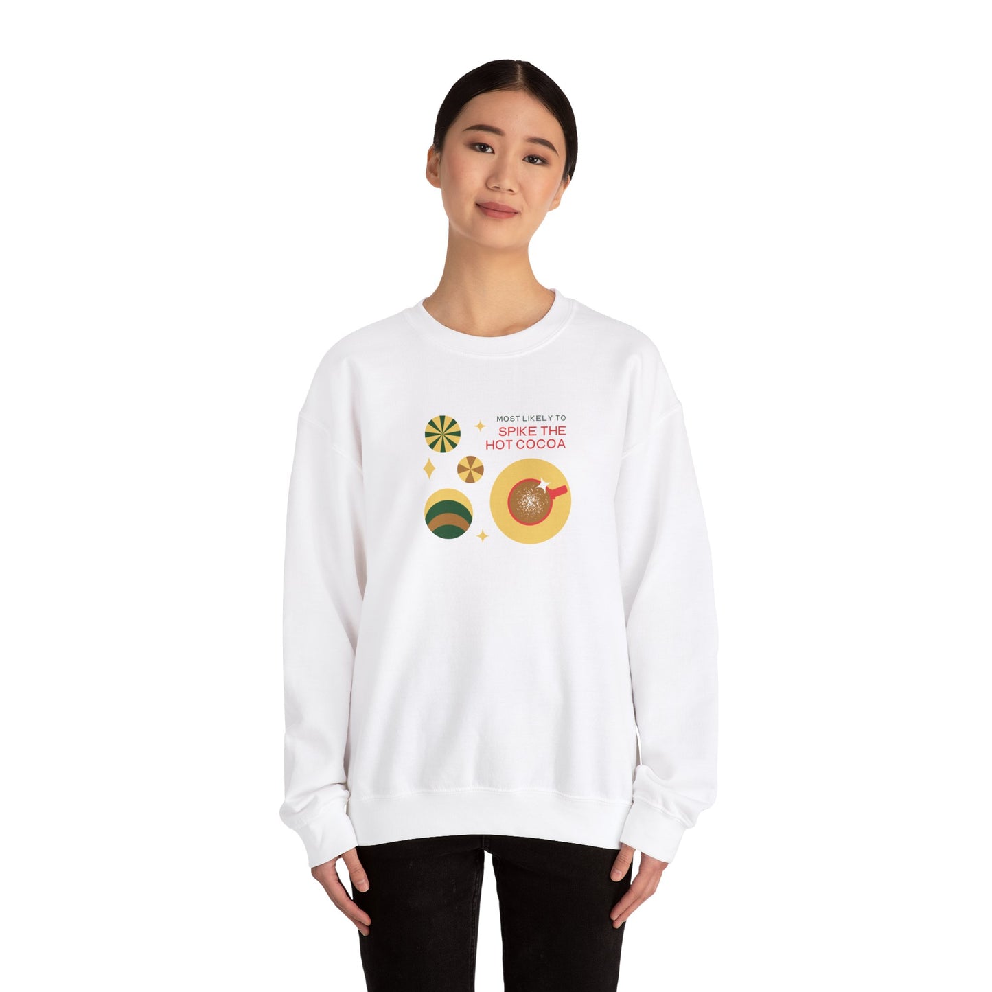 Unisex Heavy Blend Crewneck Sweatshirt Most Likely To Spike The Hot Cocoa βοΈπβ¨