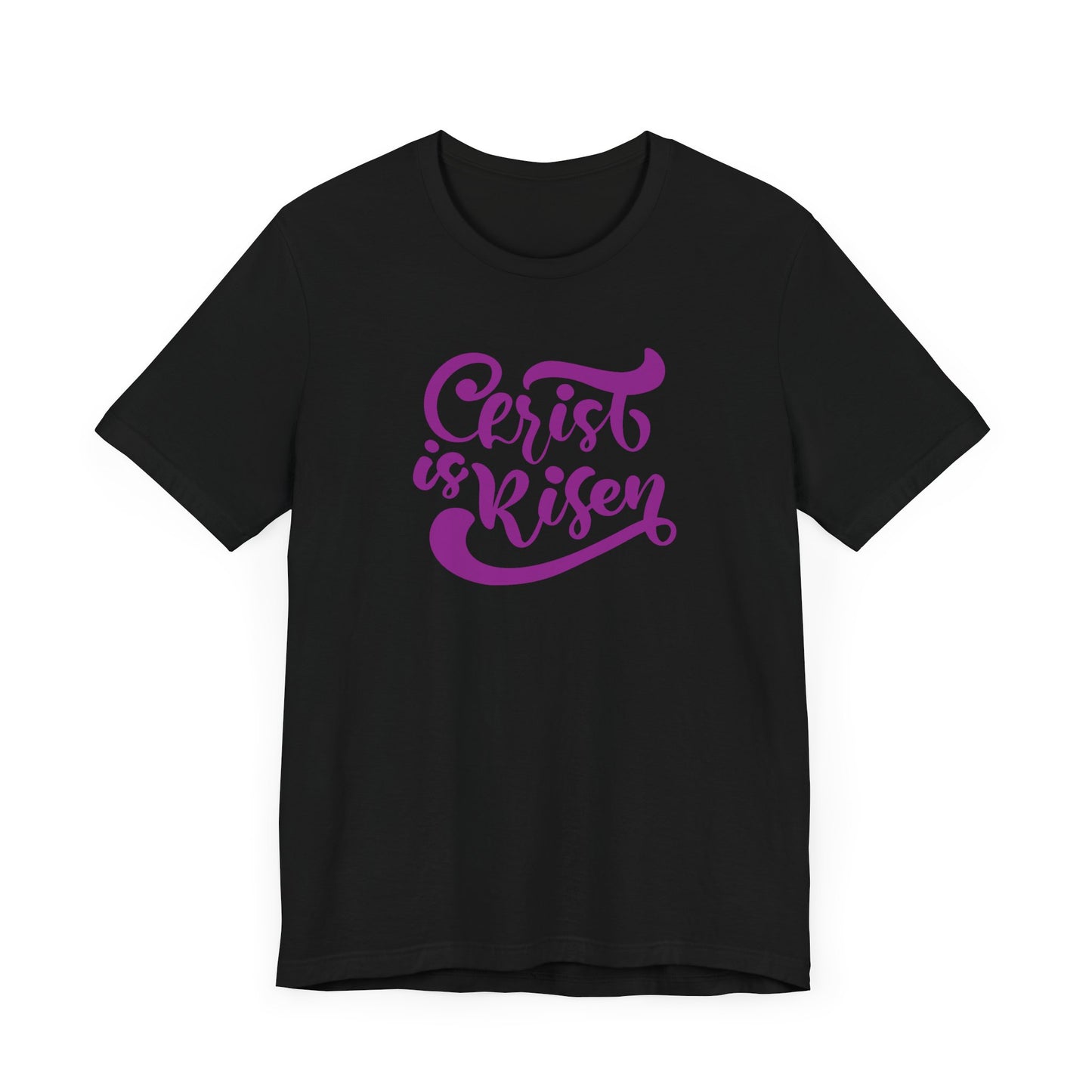 Christ is Risen Purple Print Unisex Jersey Short Sleeve Tee
