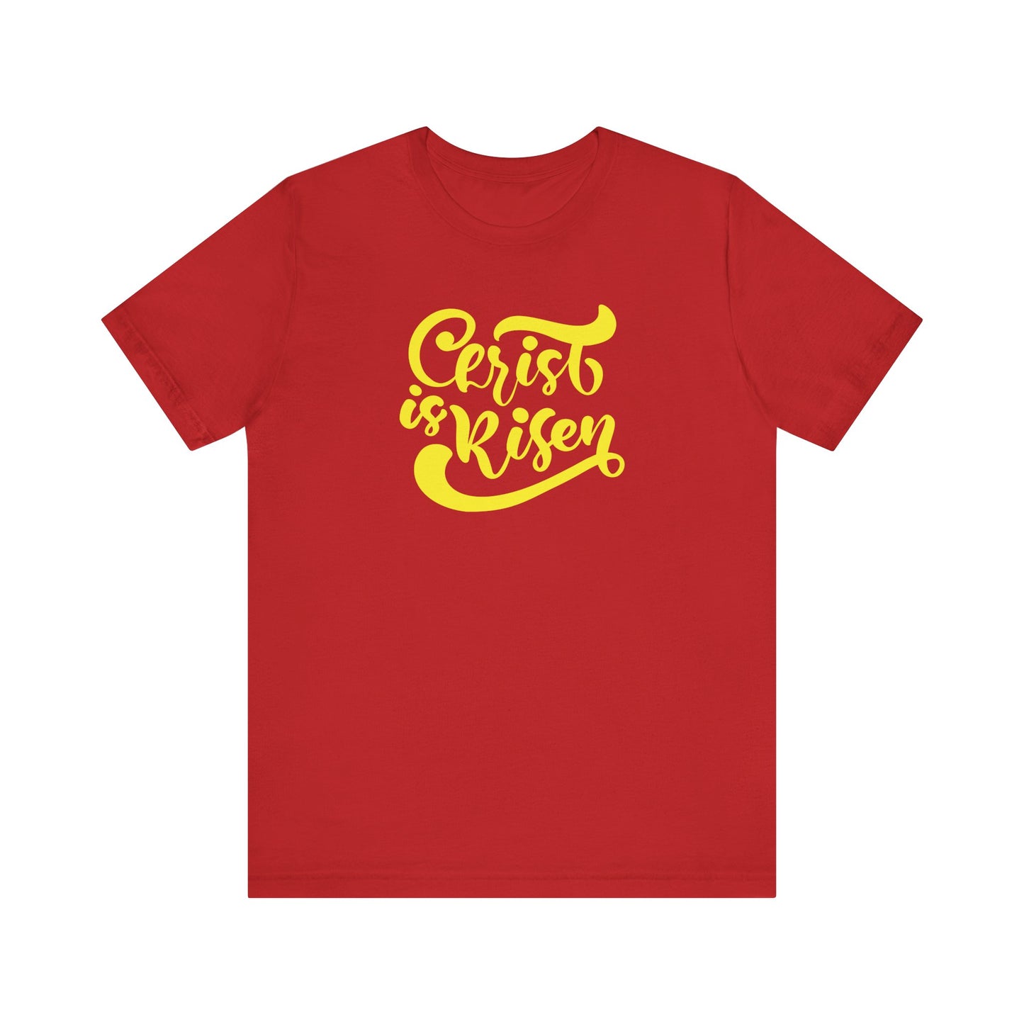 Christ is Risen Yellow Print Unisex Jersey Short Sleeve Tee