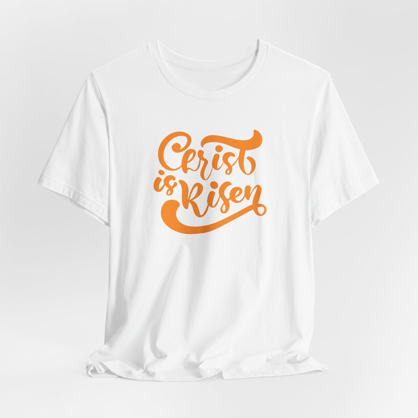 Christ is Risen Orange Print Unisex Jersey Short Sleeve Tee