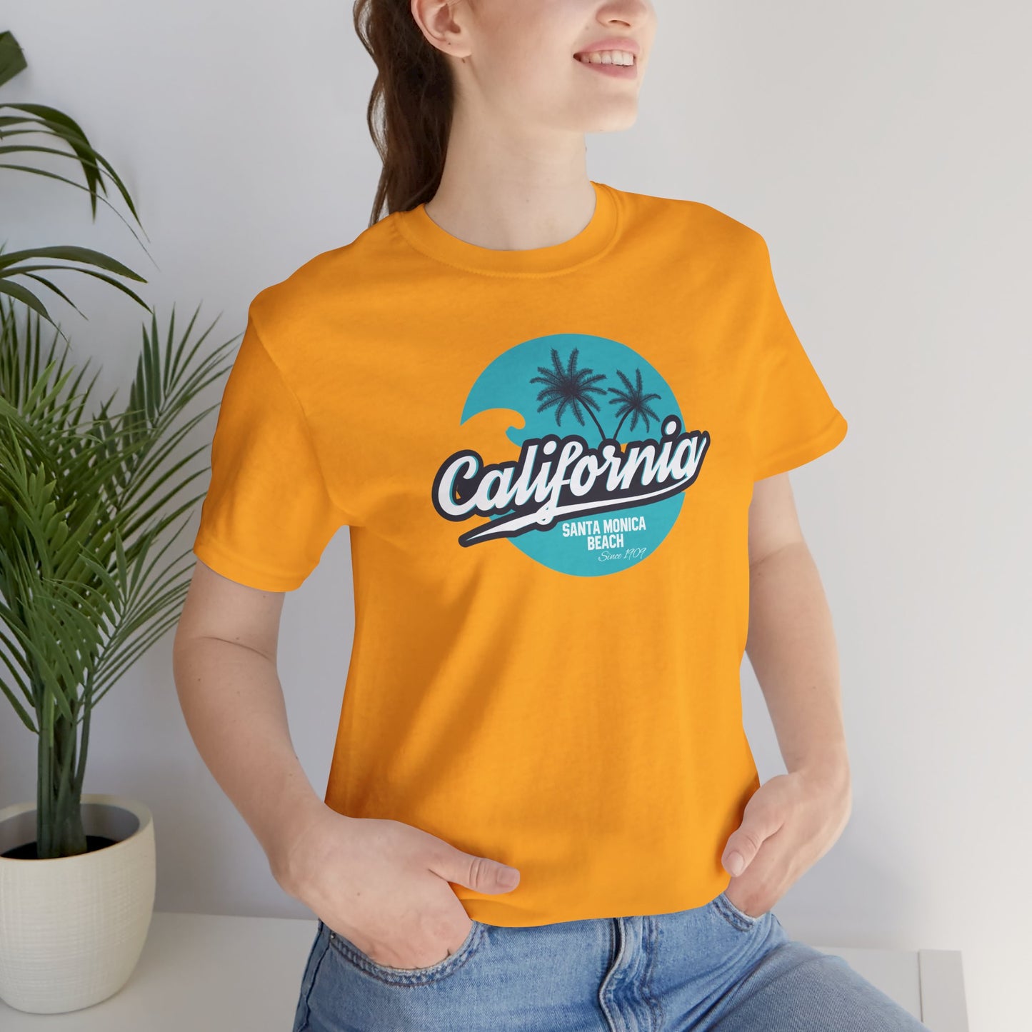 California Santa Monica Beach Unisex Jersey Short Sleeve Tee