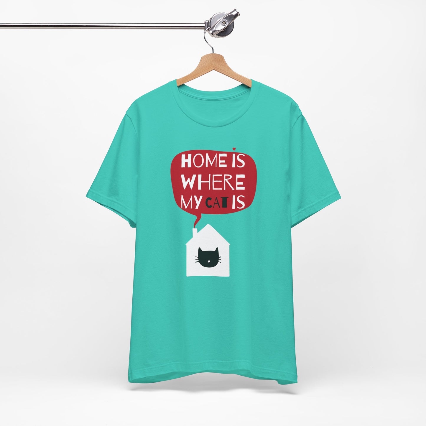 Home Is Where My Cat Is Unisex Jersey Short Sleeve Tee
