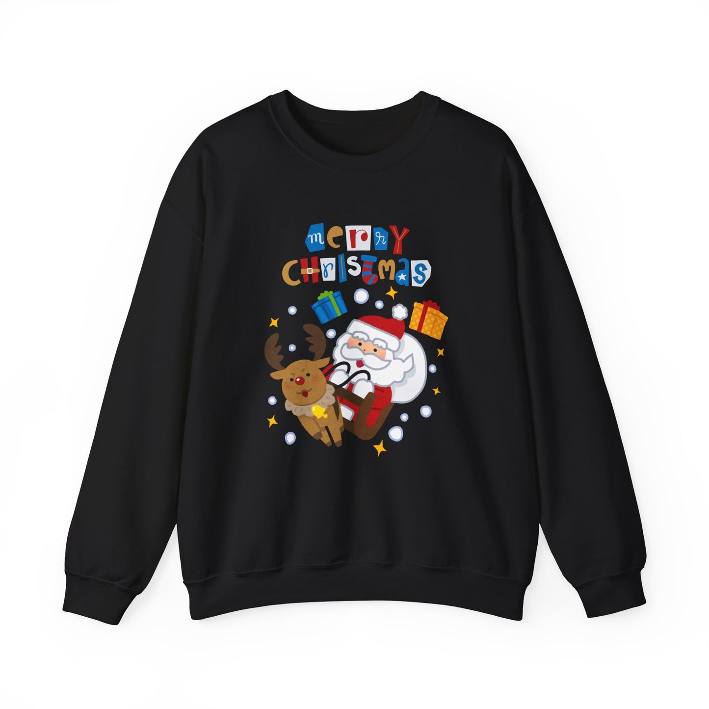 Unisex Heavy Blend Crewneck Sweatshirt Santa & Reindeer Merry Christmas π
π¦β¨