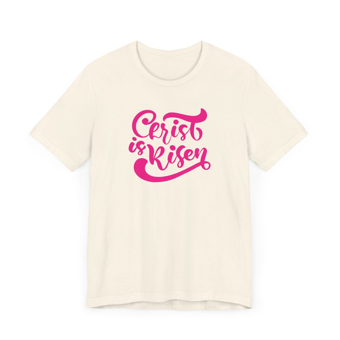Christ is Risen Pink Print Unisex Jersey Short Sleeve Tee