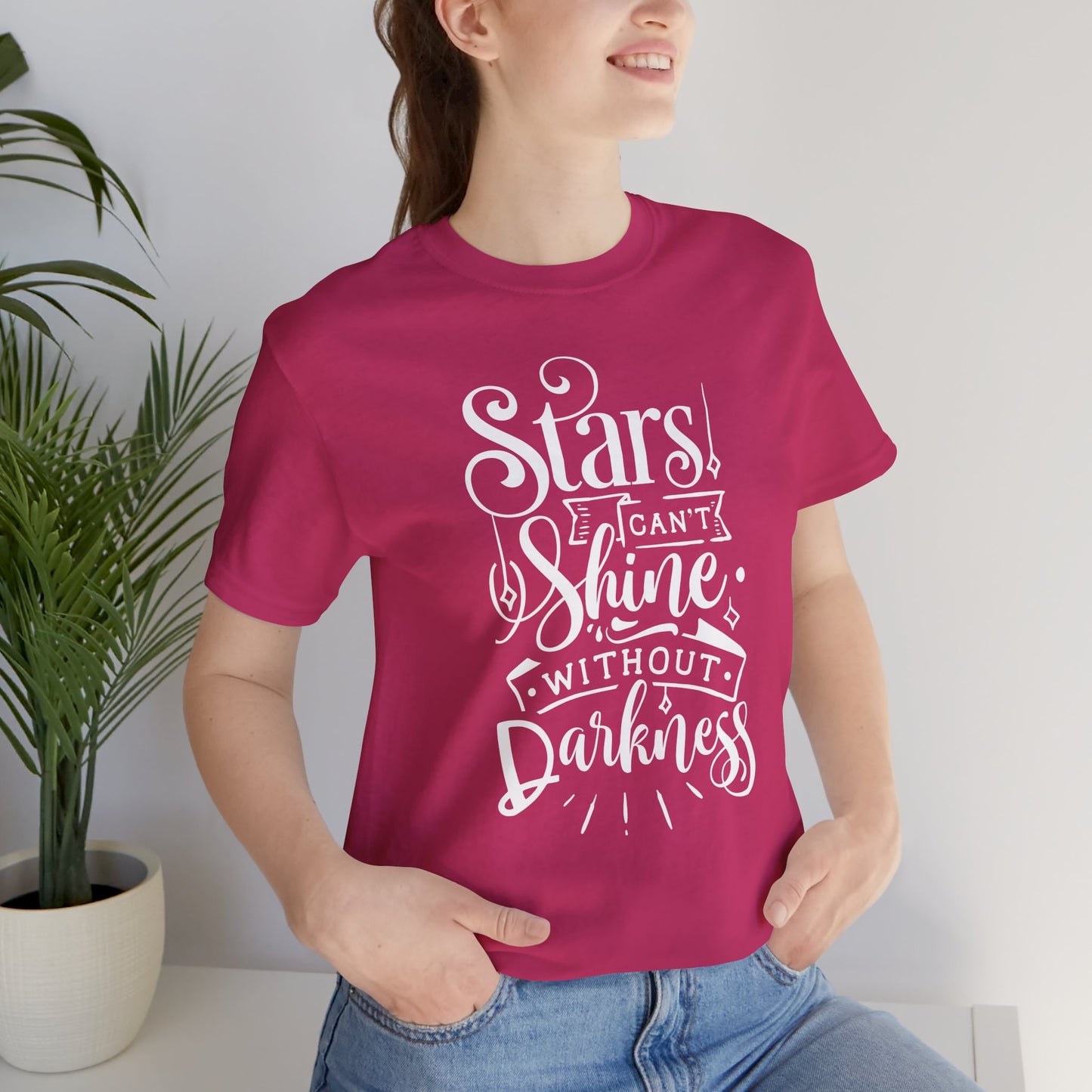 Stars Can't Shine Without Darkness Unisex Jersey Short Sleeve Tee