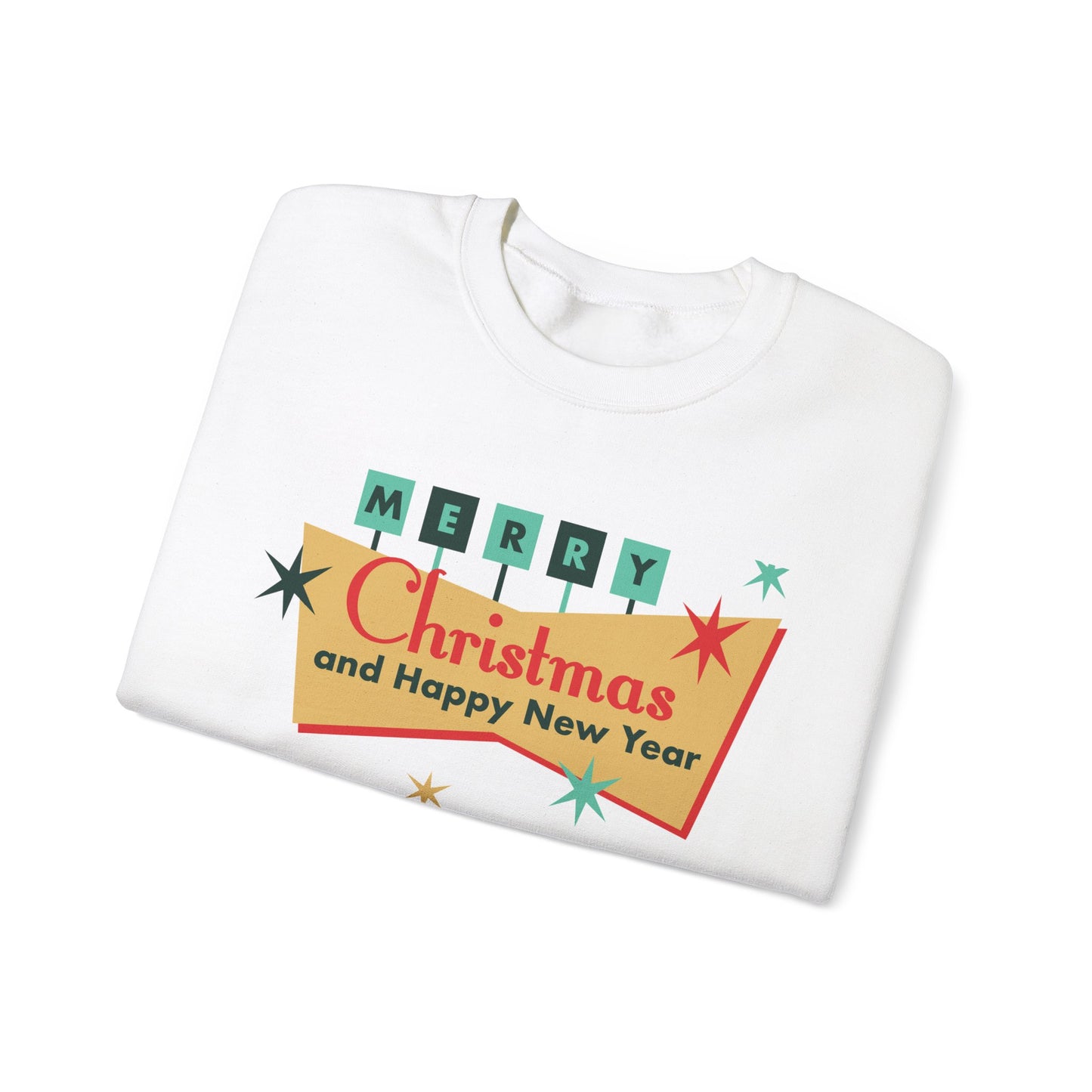 Unisex Heavy Blend Crewneck Sweatshirt Retro Merry Christmas & Happy New Year πβ¨