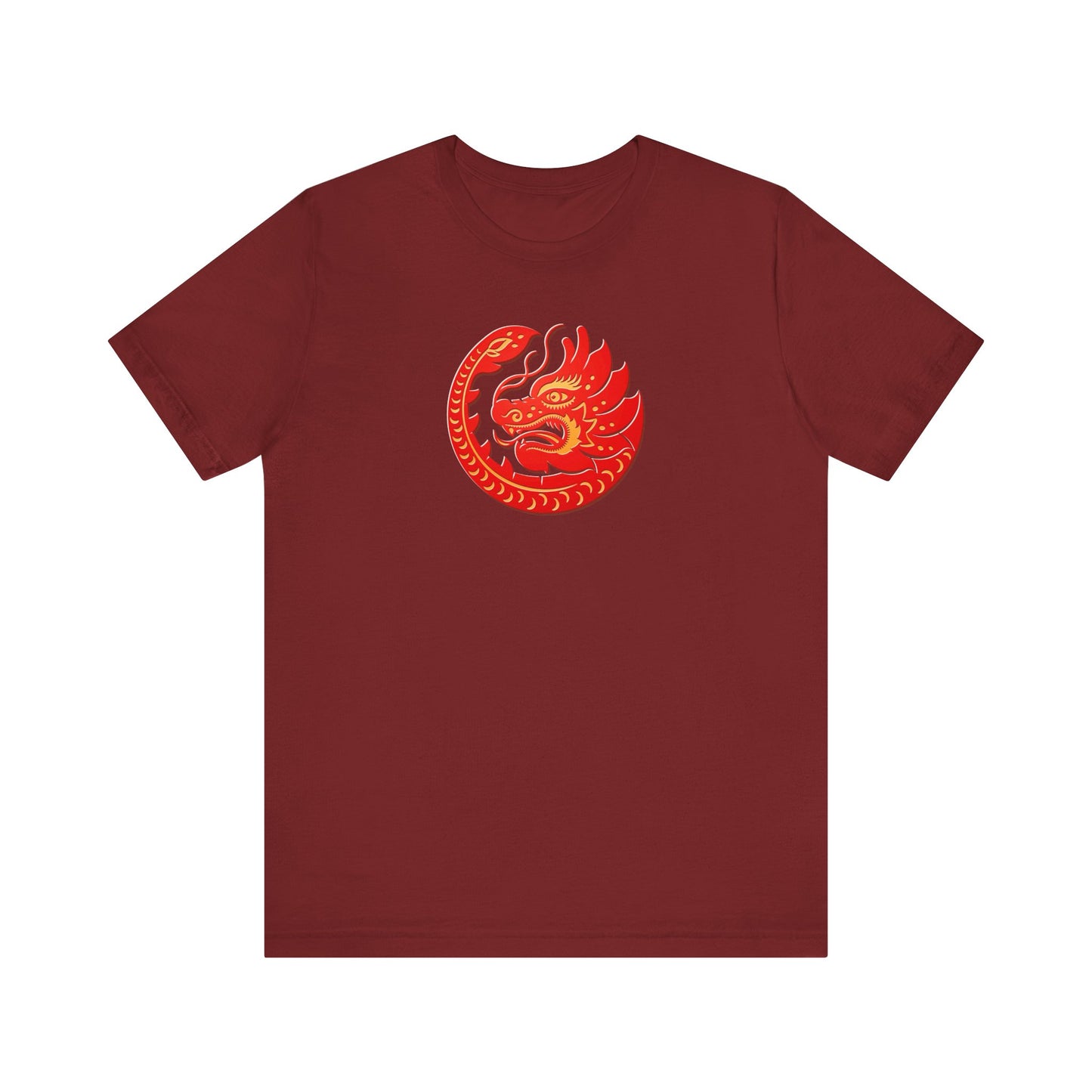Unisex Jersey Short Sleeve Tee Dragon Magic Chinese New Year Red & Yellow