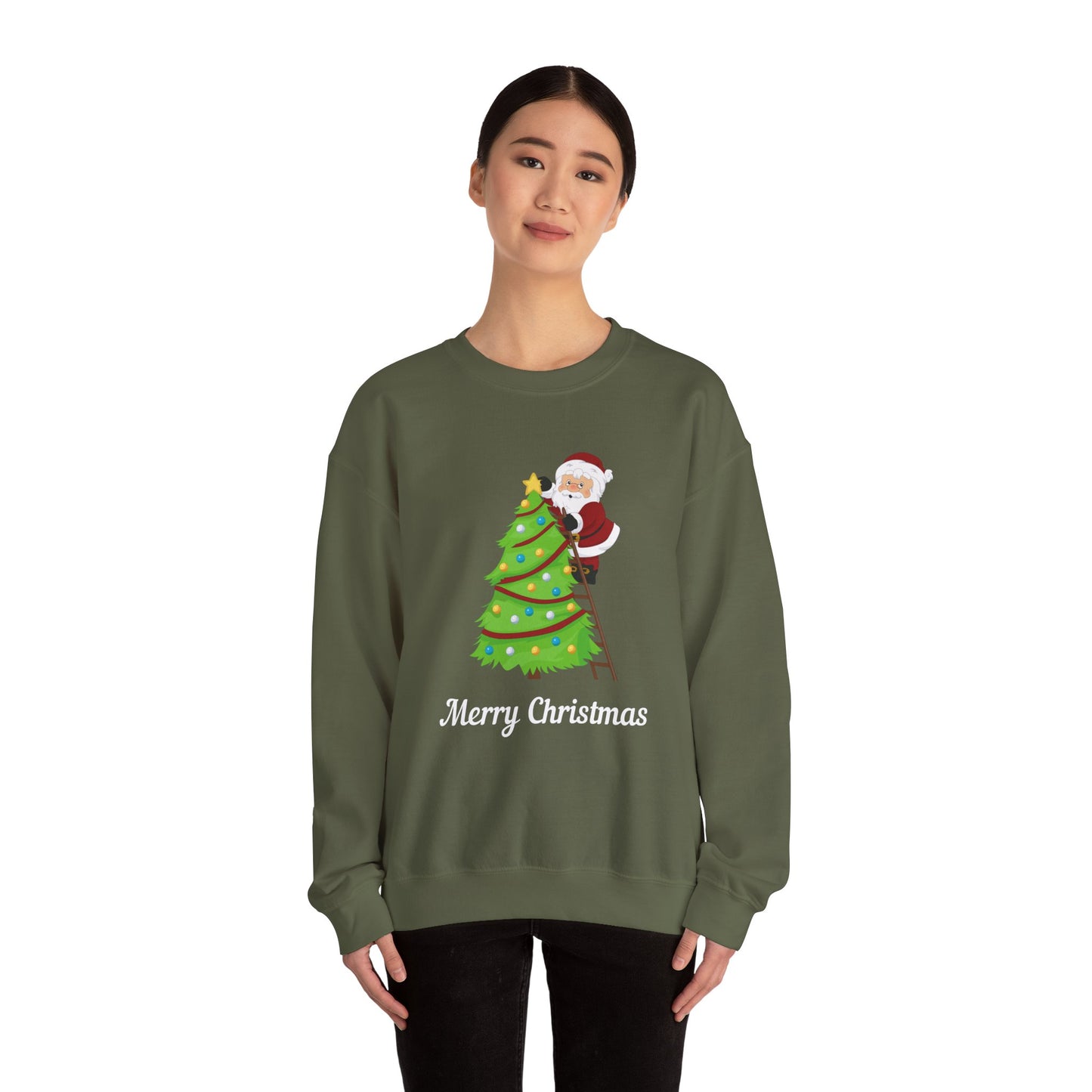 Unisex Heavy Blend Crewneck Sweatshirt Santa Climbing Ladder Merry Christmas π
πβ¨