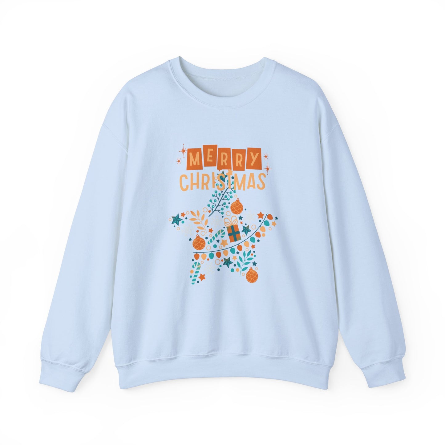 Unisex Heavy Blend Crewneck Sweatshirt Star-Shaped Christmas Montage πβοΈβ¨