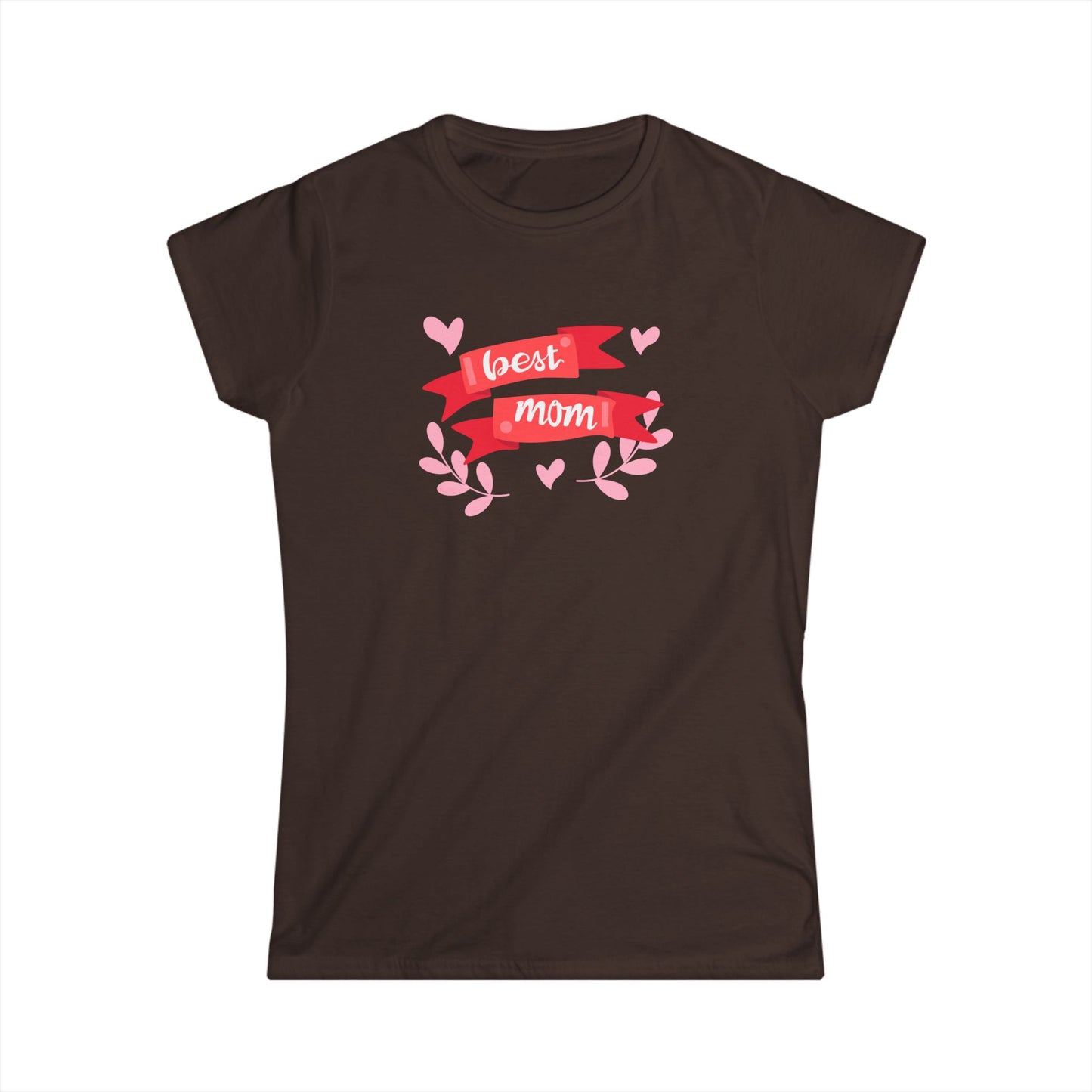 Best Mom Multi Color Print Women's Softstyle Tee