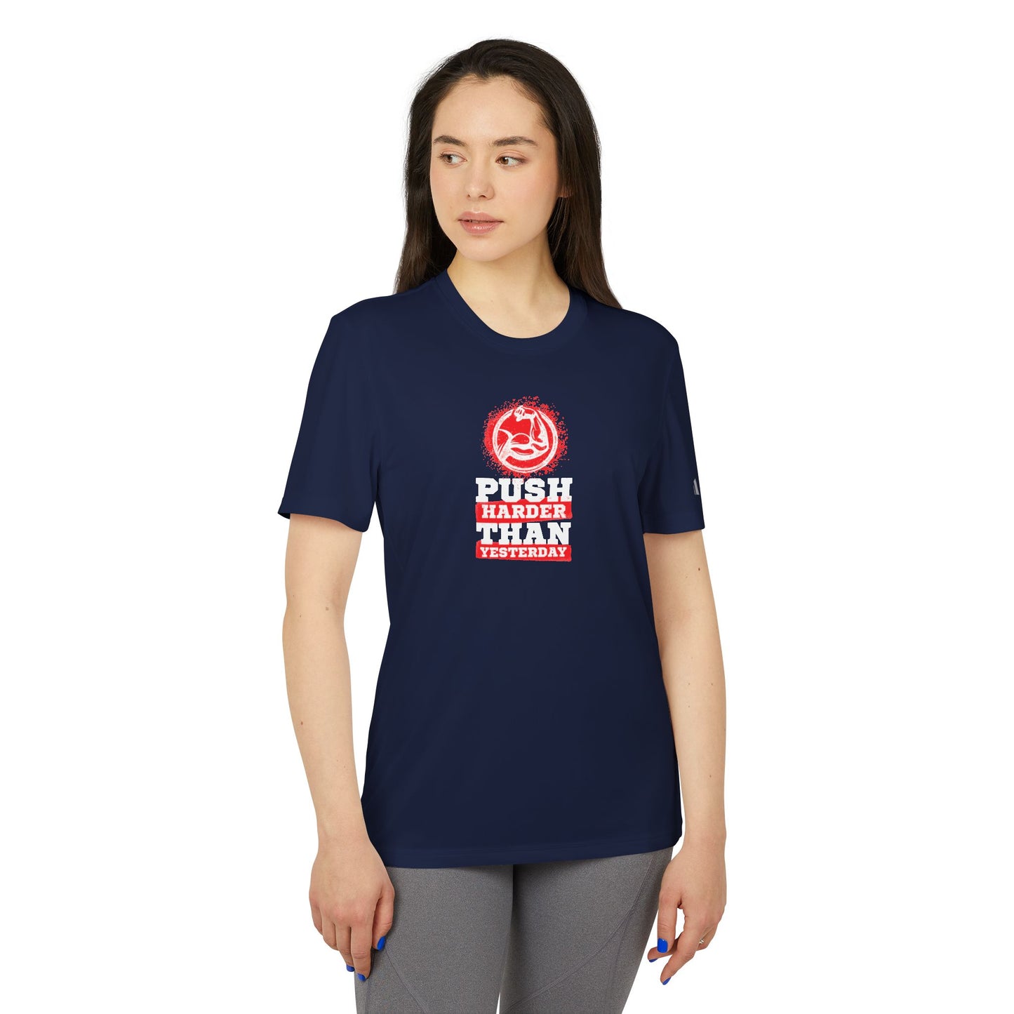 Push Harder Than Yesterday Adidas Unisex Sport T-Shirt