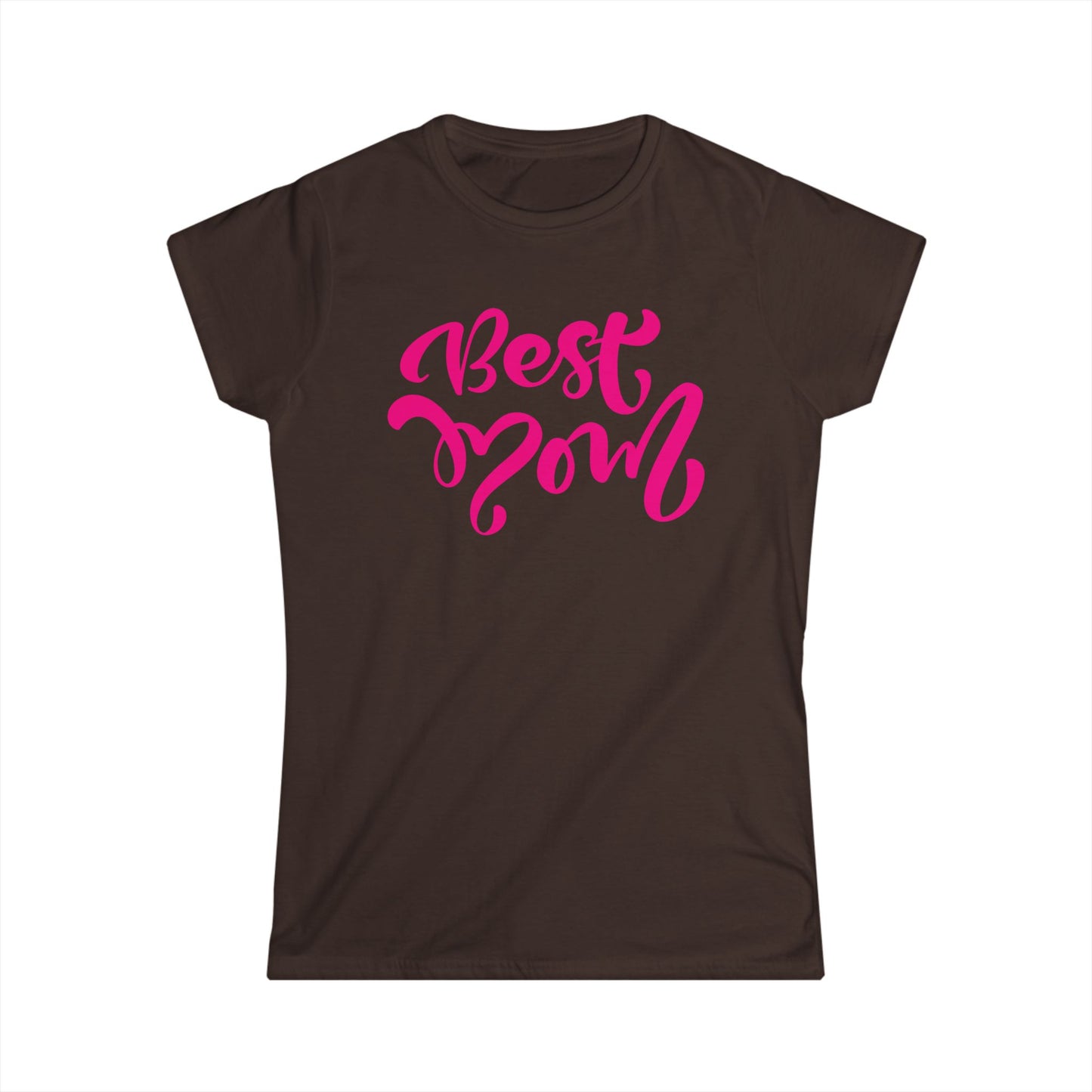 Best Mom Pink Color Print Women's Softstyle Tee