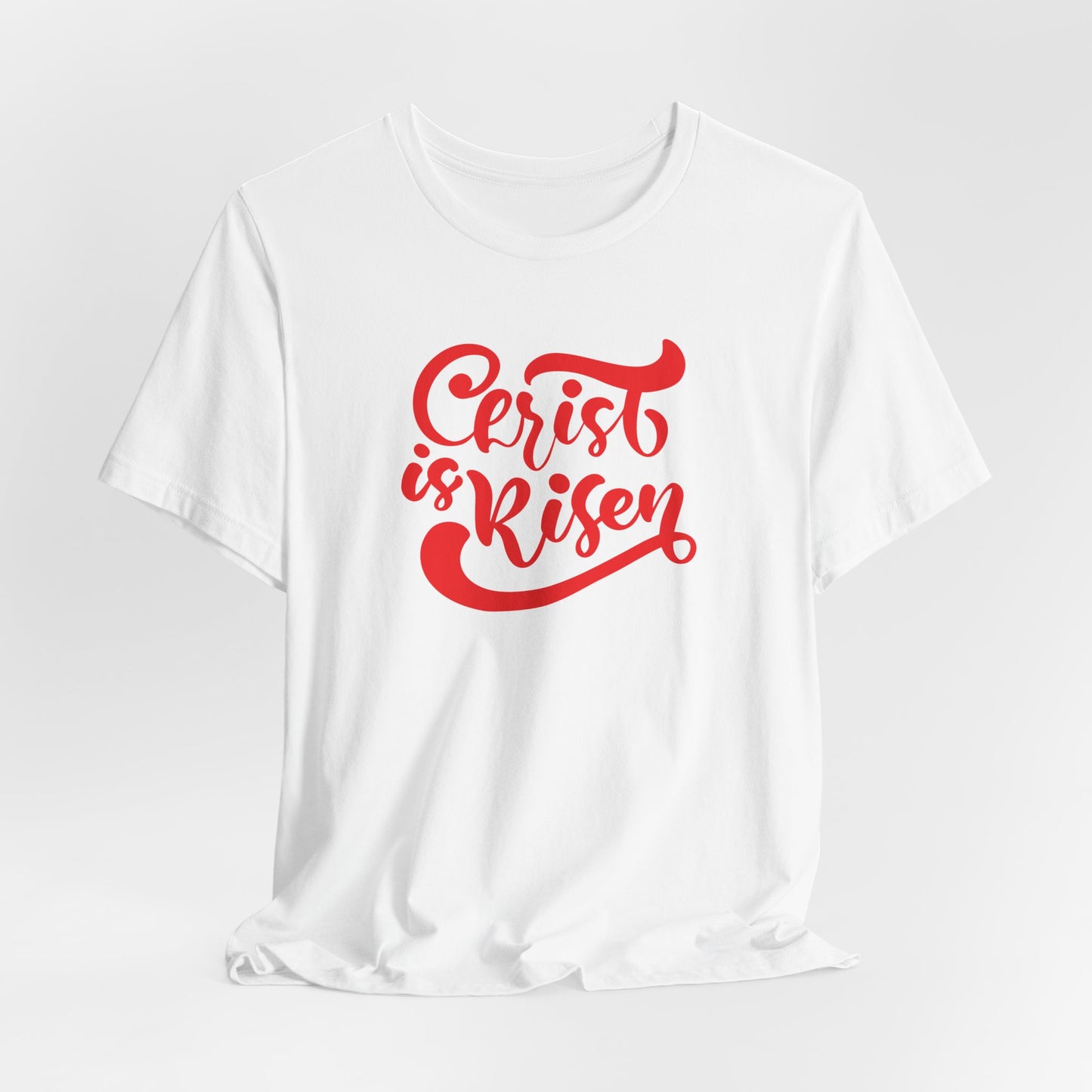 Christ is Risen Red Print Unisex Jersey Short Sleeve Tee