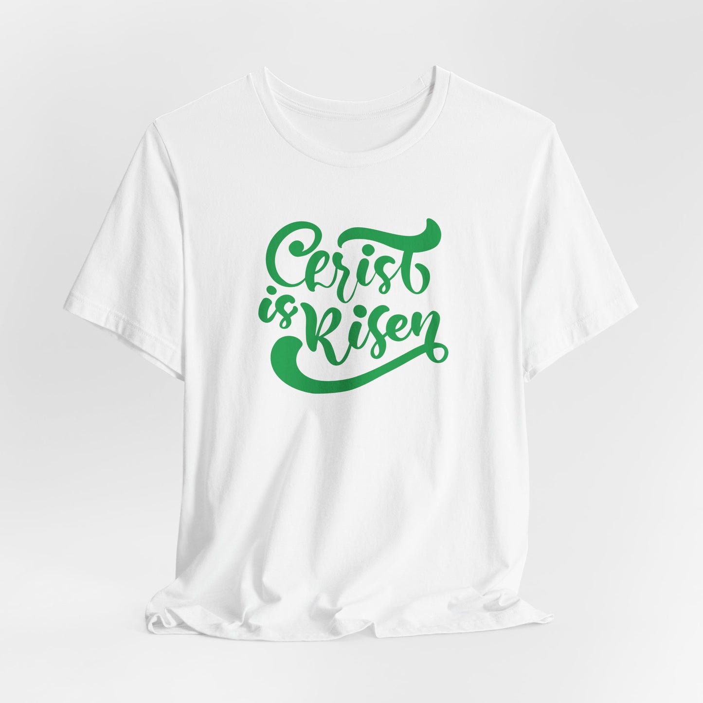 Christ is Risen Green Print Unisex Jersey Short Sleeve Tee