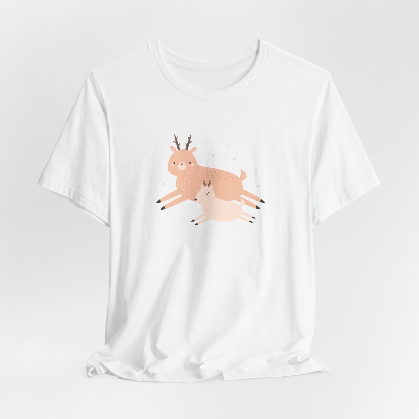 Springtime Love Supermom Reindeer & Baby Fawn Unisex Jersey Short Sleeve Tee