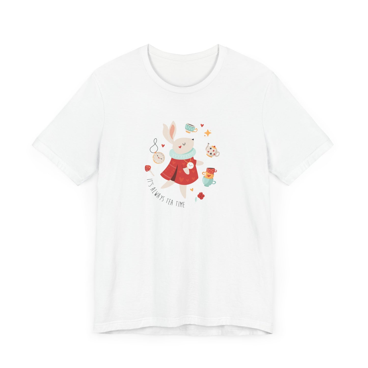 It's Always Tea Time Alice In Wonderland Inspired Unisex Jersey Short Sleeve Tee