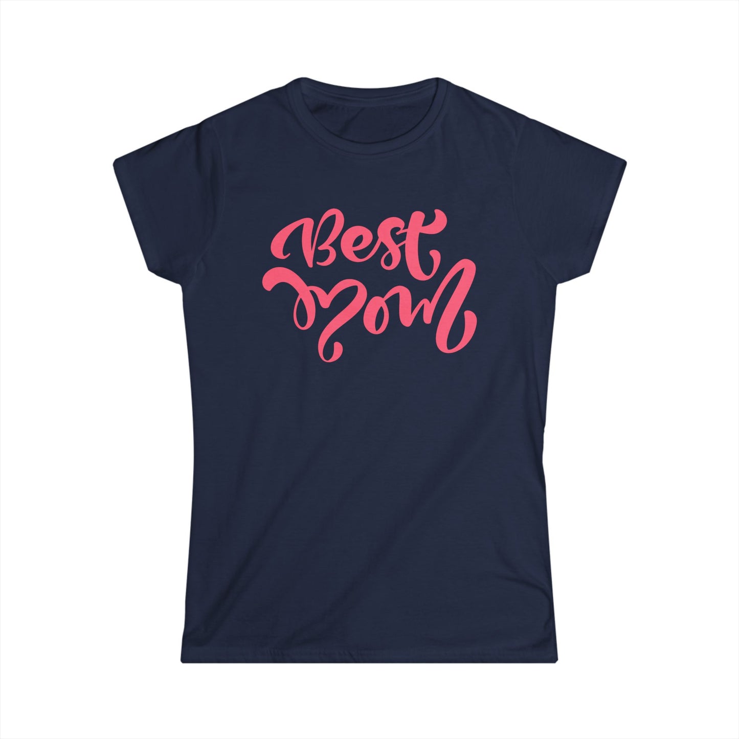 Best Mom Peach Color Print Women's Softstyle Tee