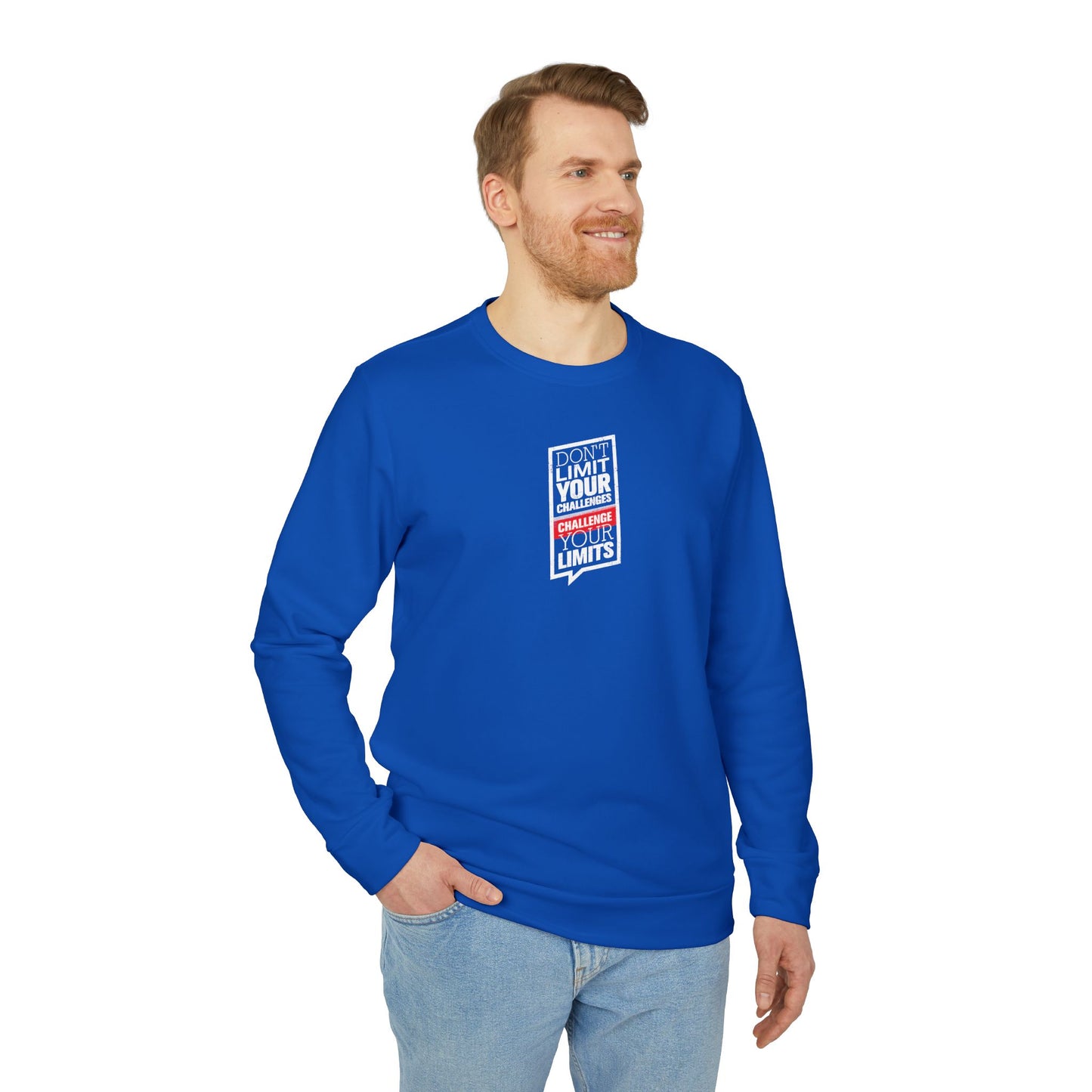 Don't Limit Your Challenges Challenge Your Limits Adidas Unisex Cozy Fleece Sweatshirt