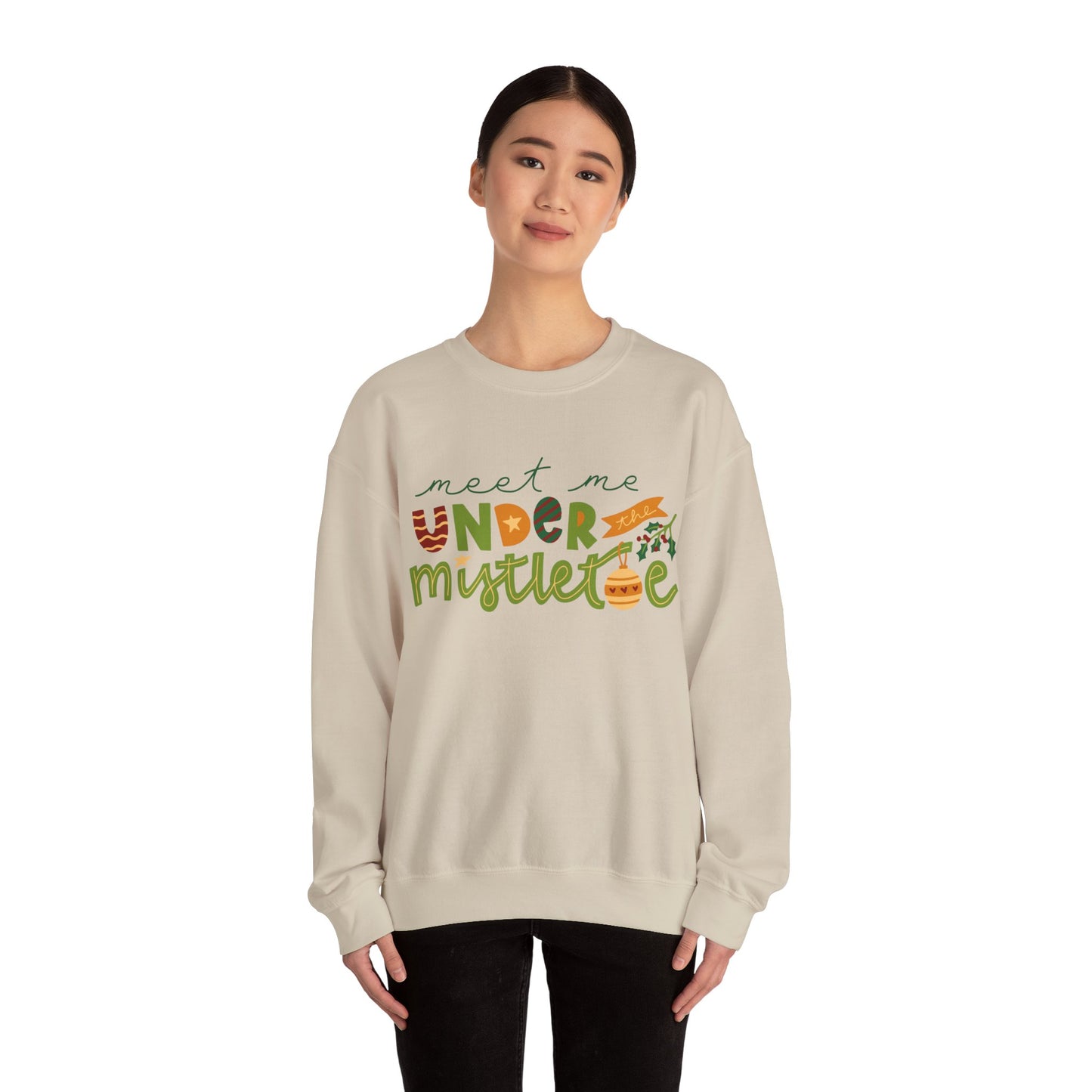 Unisex Heavy Blend Crewneck Sweatshirt Meet Me Under The Mistletoe ππβ¨