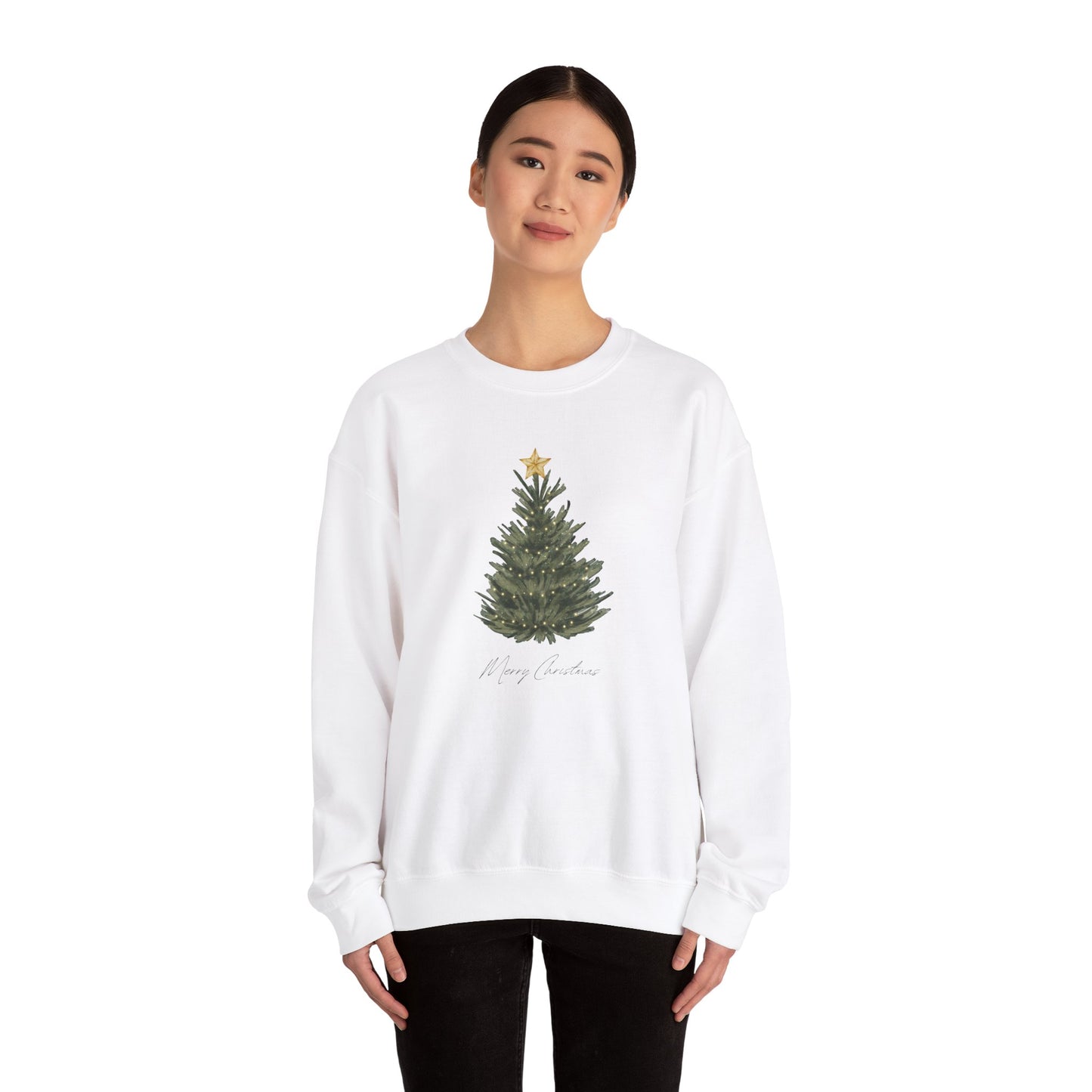 Unisex Heavy Blend Crewneck Sweatshirt Elegant Pine Christmas Tree πβοΈβ¨