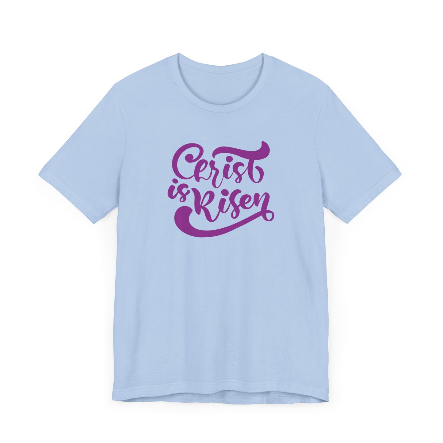 Christ is Risen Purple Print Unisex Jersey Short Sleeve Tee
